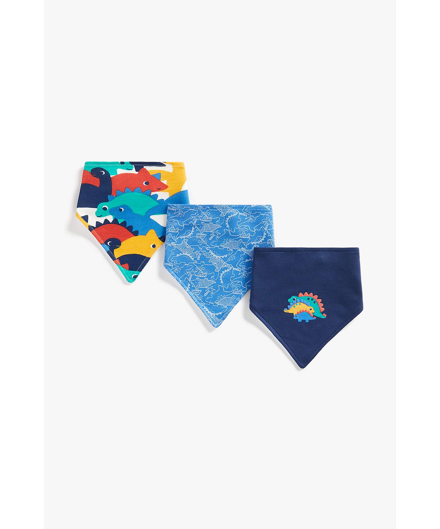 Boys Bibs Dino Design-Pack of 3-Blue