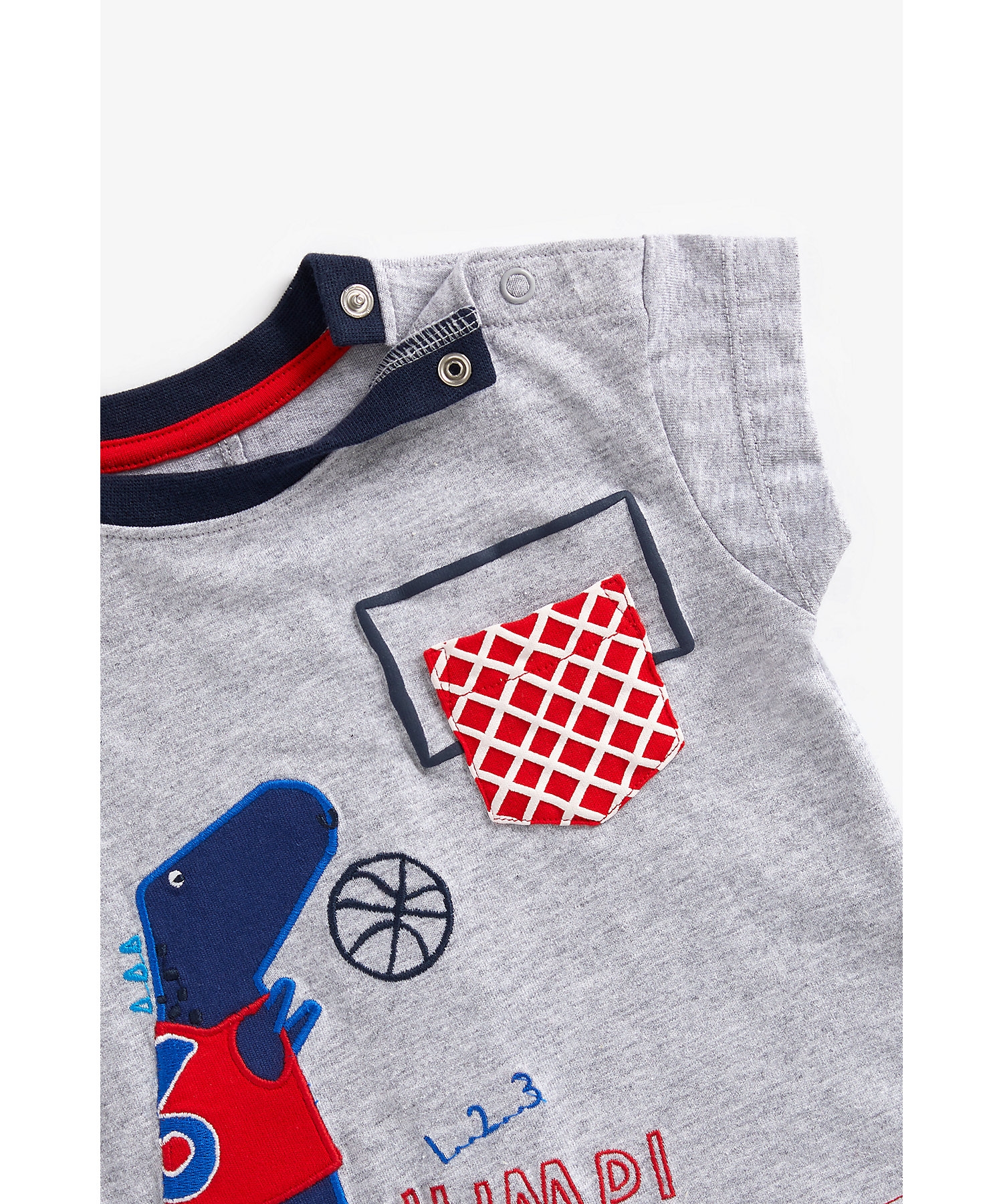 Mothercare | Boys Short Sleeves T-Shirt Patch Work-Grey 2