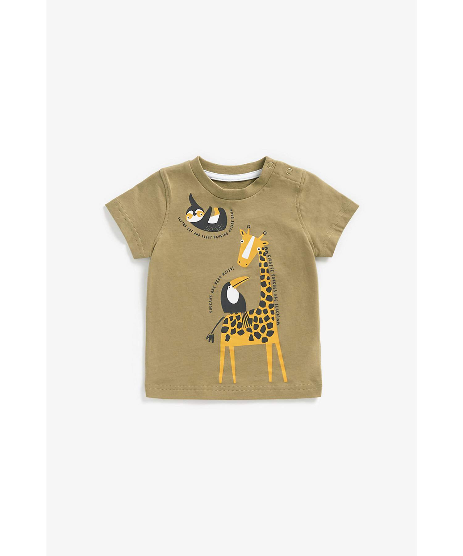 Boys Short Sleeves T-Shirts Giraffe Print-Green