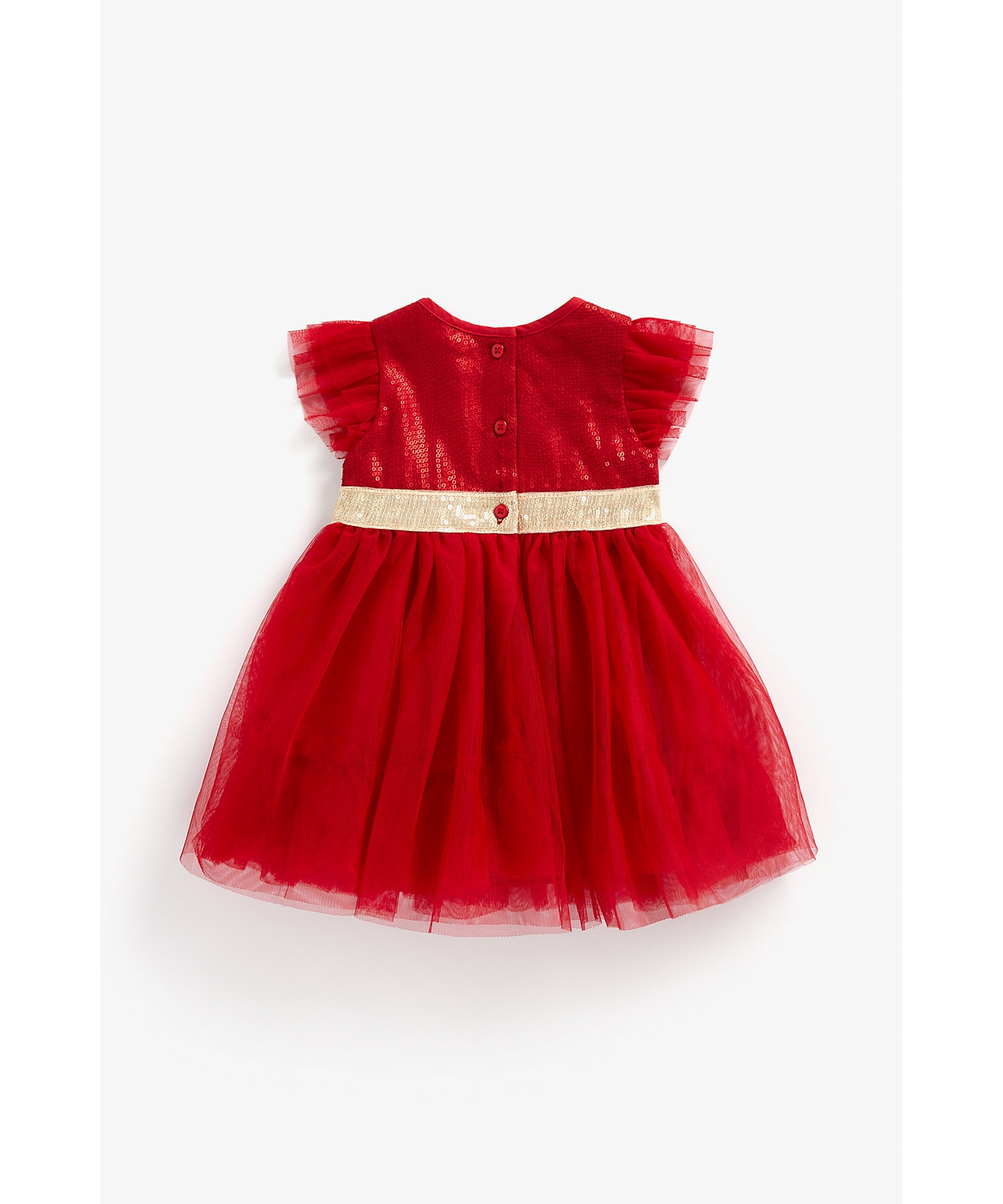 Mothercare | Girls Sleeveless Dress Sequin Design-Red 1