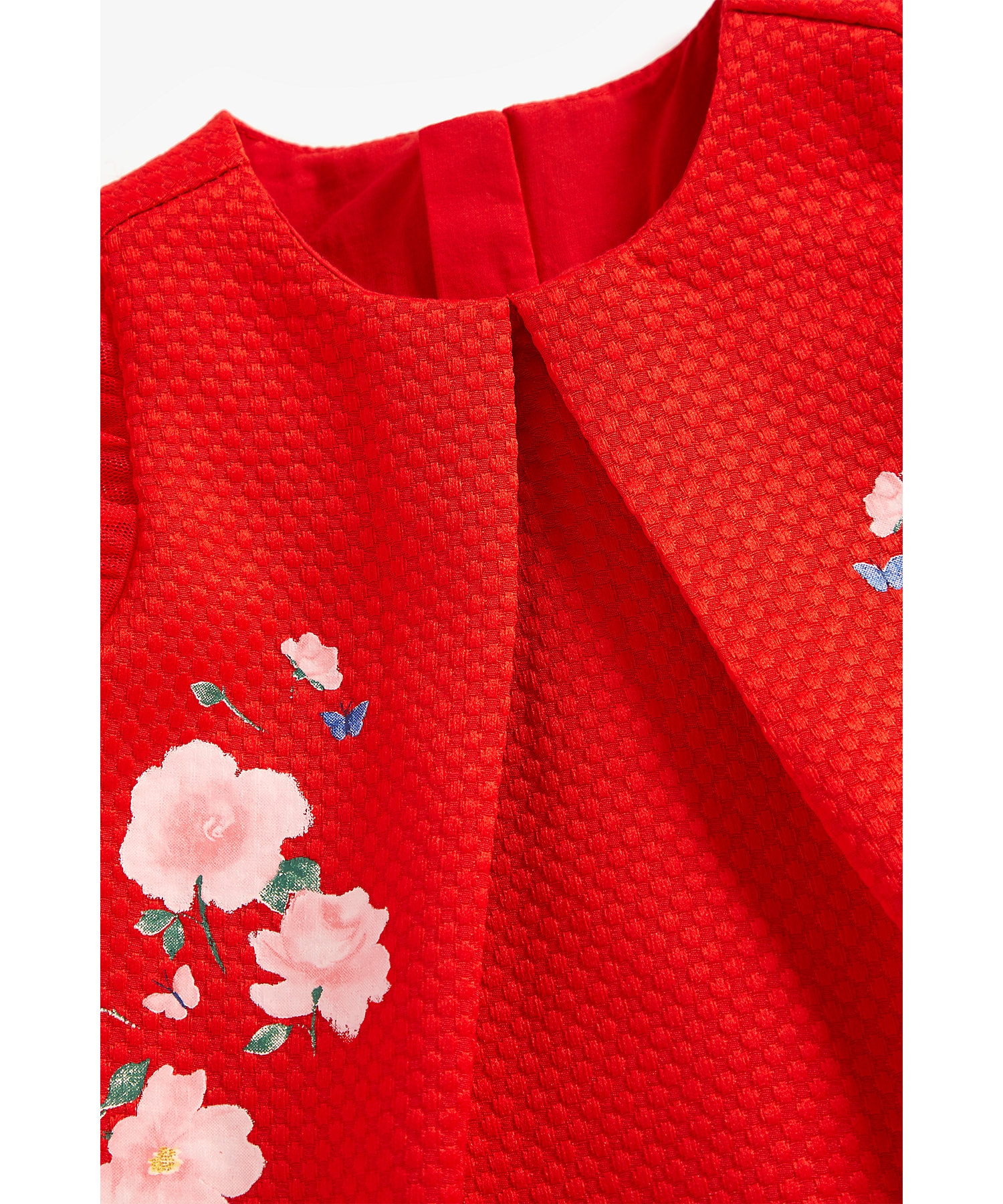 Mothercare | Girls Sleeveless Textured Dress -Red 2