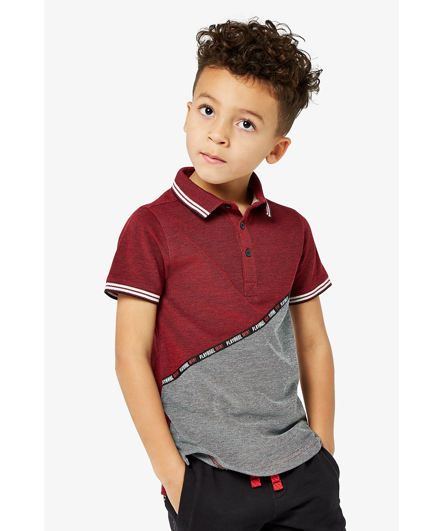 Mothercare | Boys Short Sleeves Polo T-Shirts Cut-And-Sew Panels-Multicolor 4