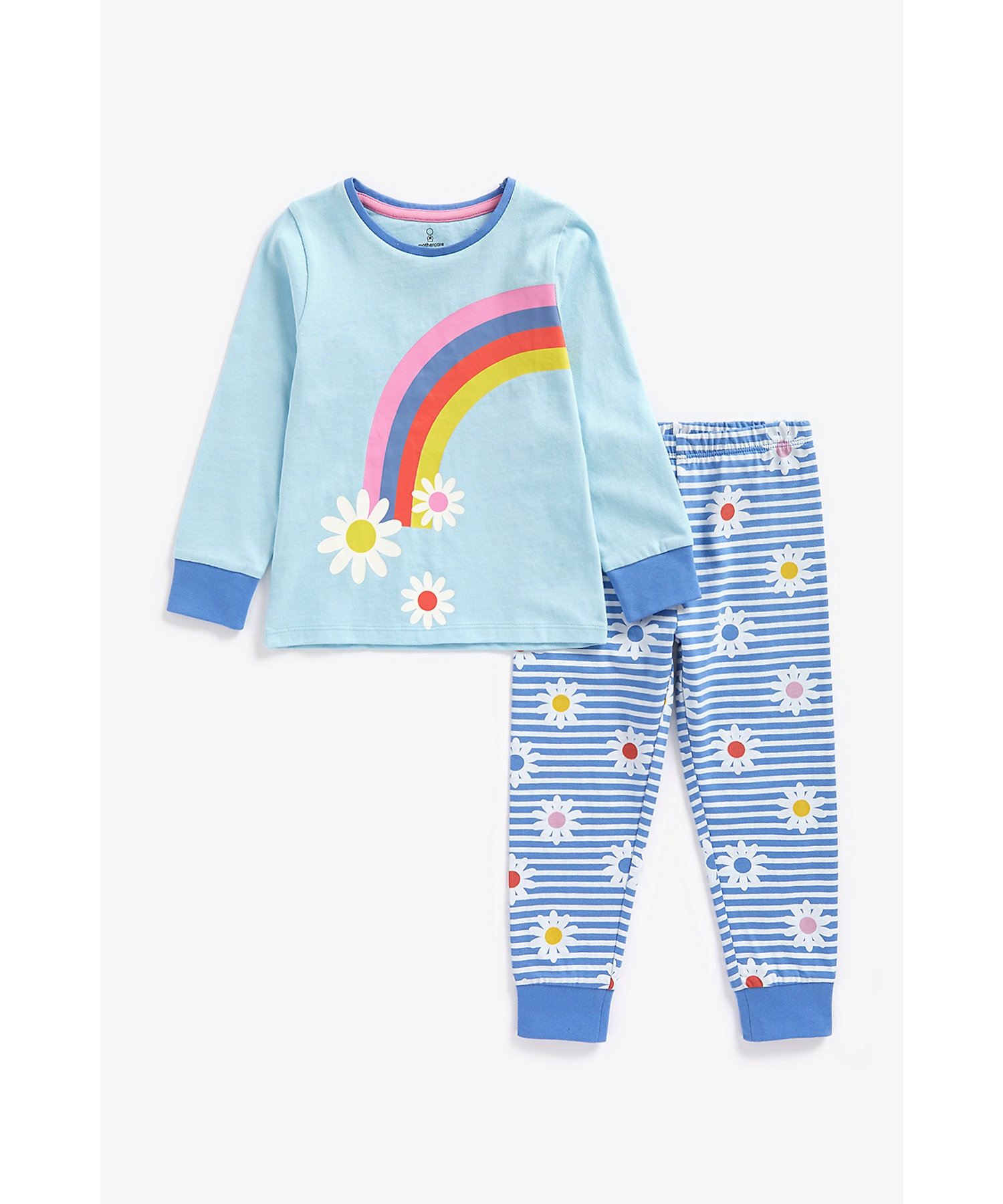 Mothercare | Girls Full Sleeves Pyjama Set Rainbow Design-Multicolor 0