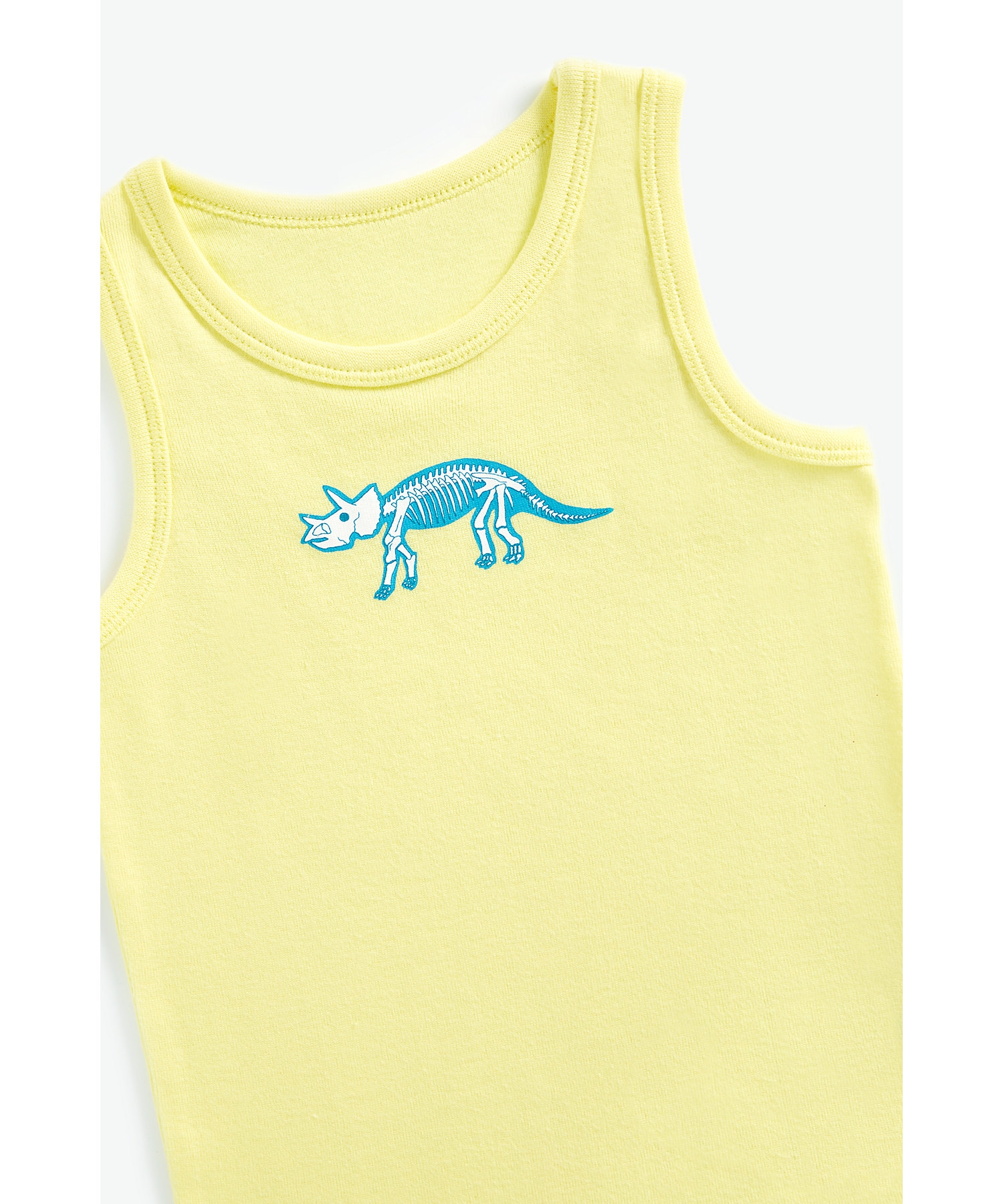 Mothercare | Boys Sleeveless Vest Dino Printed-Pack of 2-Multicolor 1