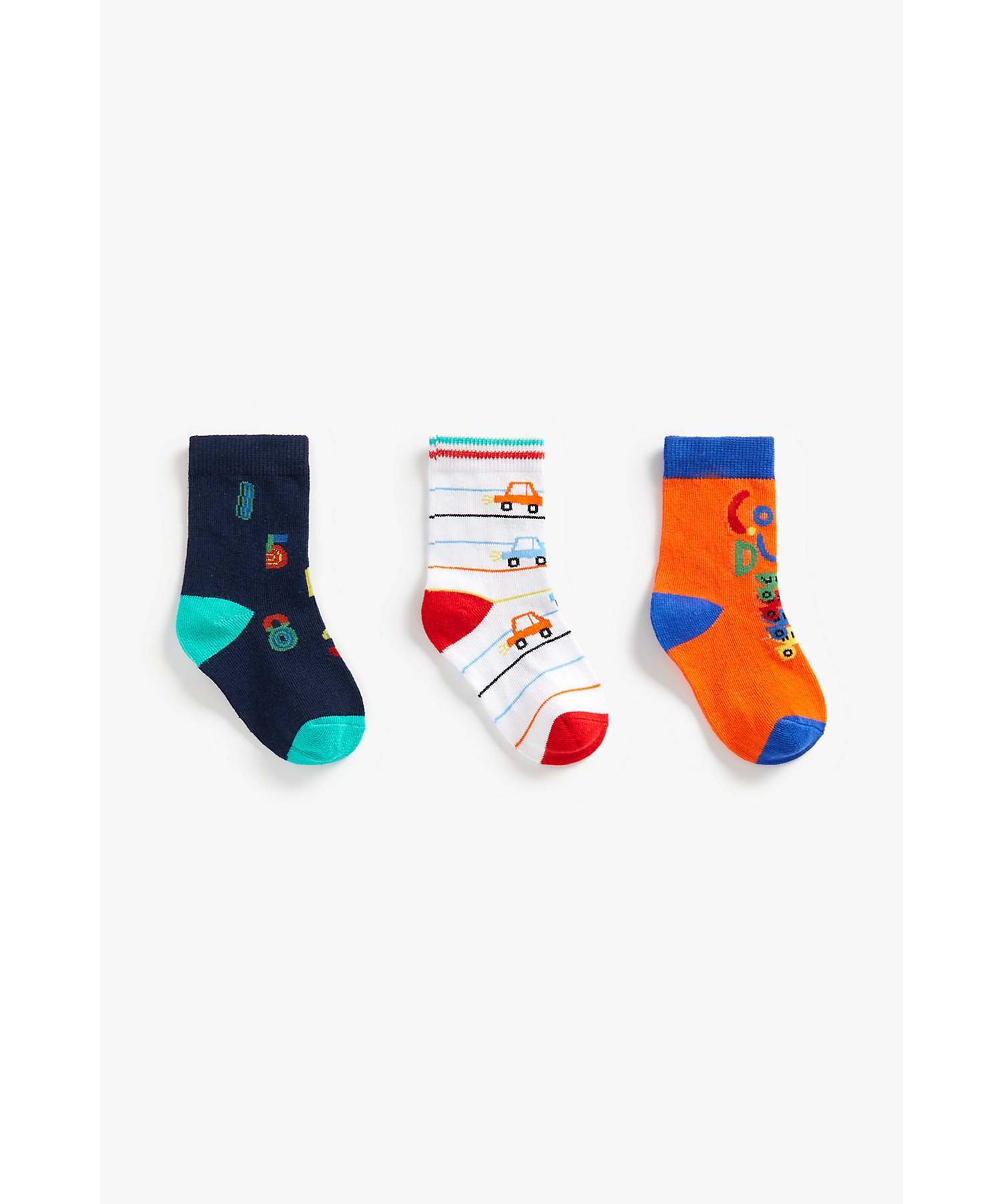 Mothercare | Boys Socks -Pack of 3-Multicolor 0