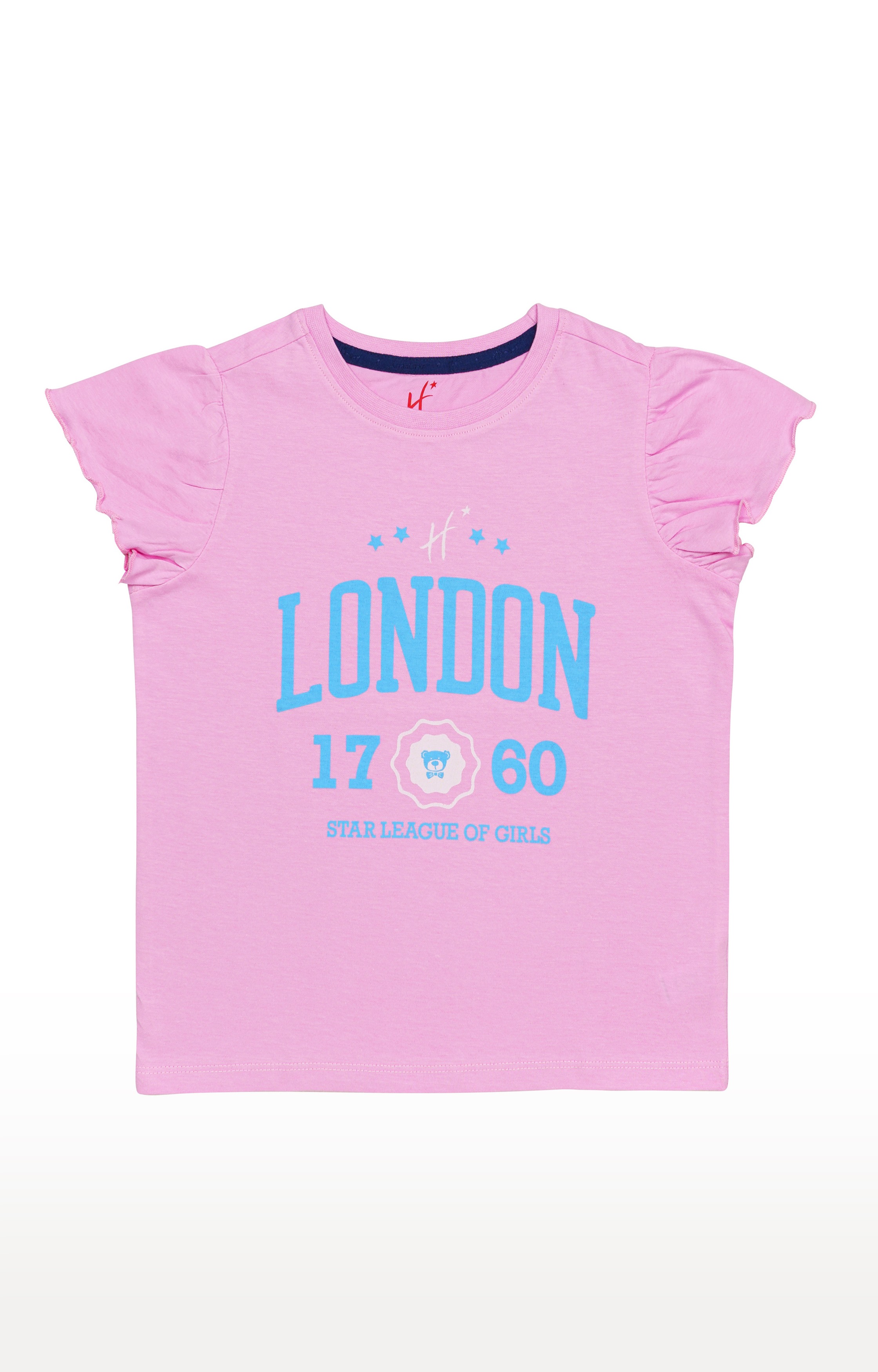 H by Hamleys Girls 100% Cotton Short Sleeves T-Shirt - Pink