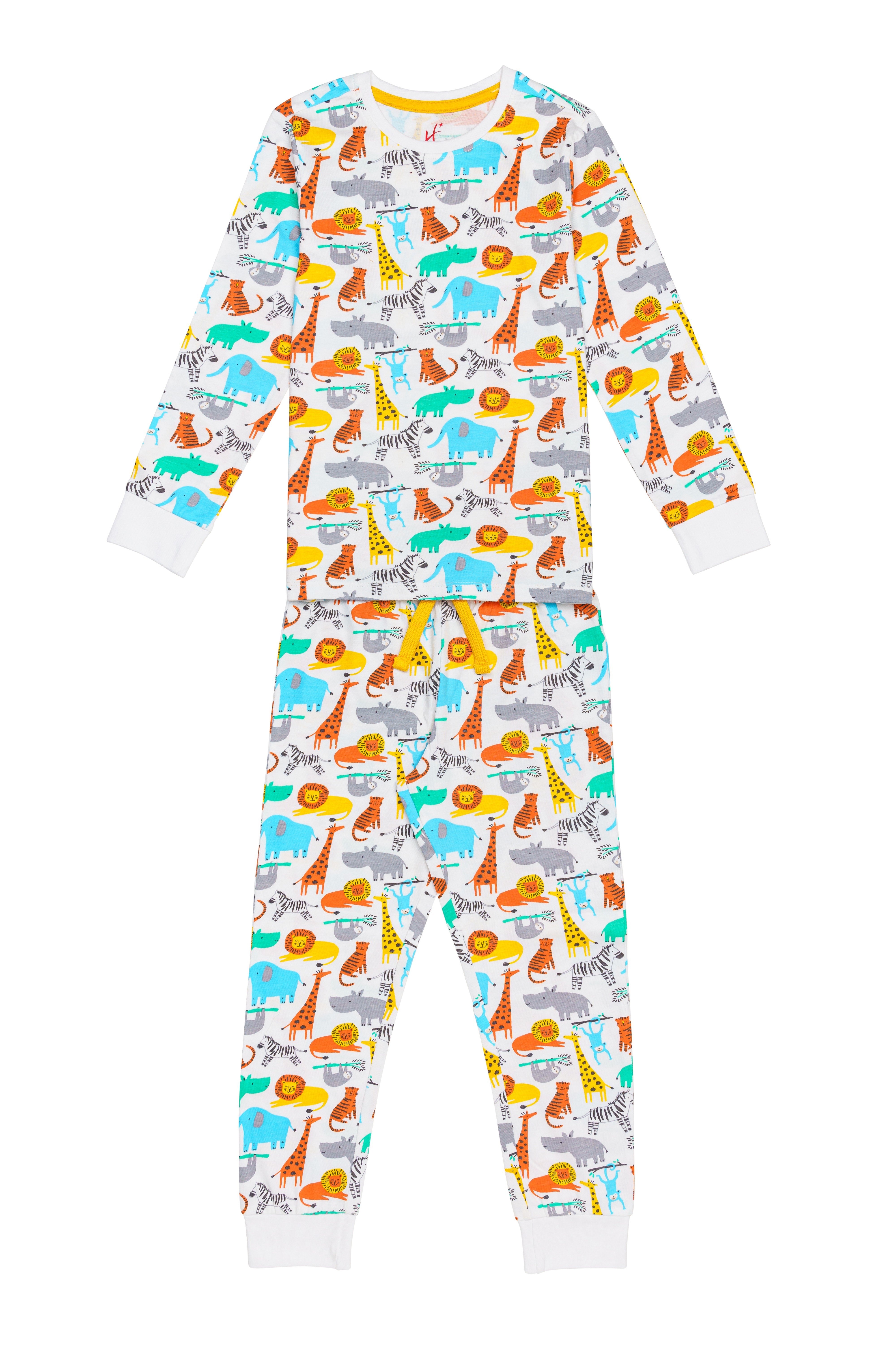 H by Hamleys Boys 100% Cotton Full Sleeves 2-Piece Pyjama Set - Multi