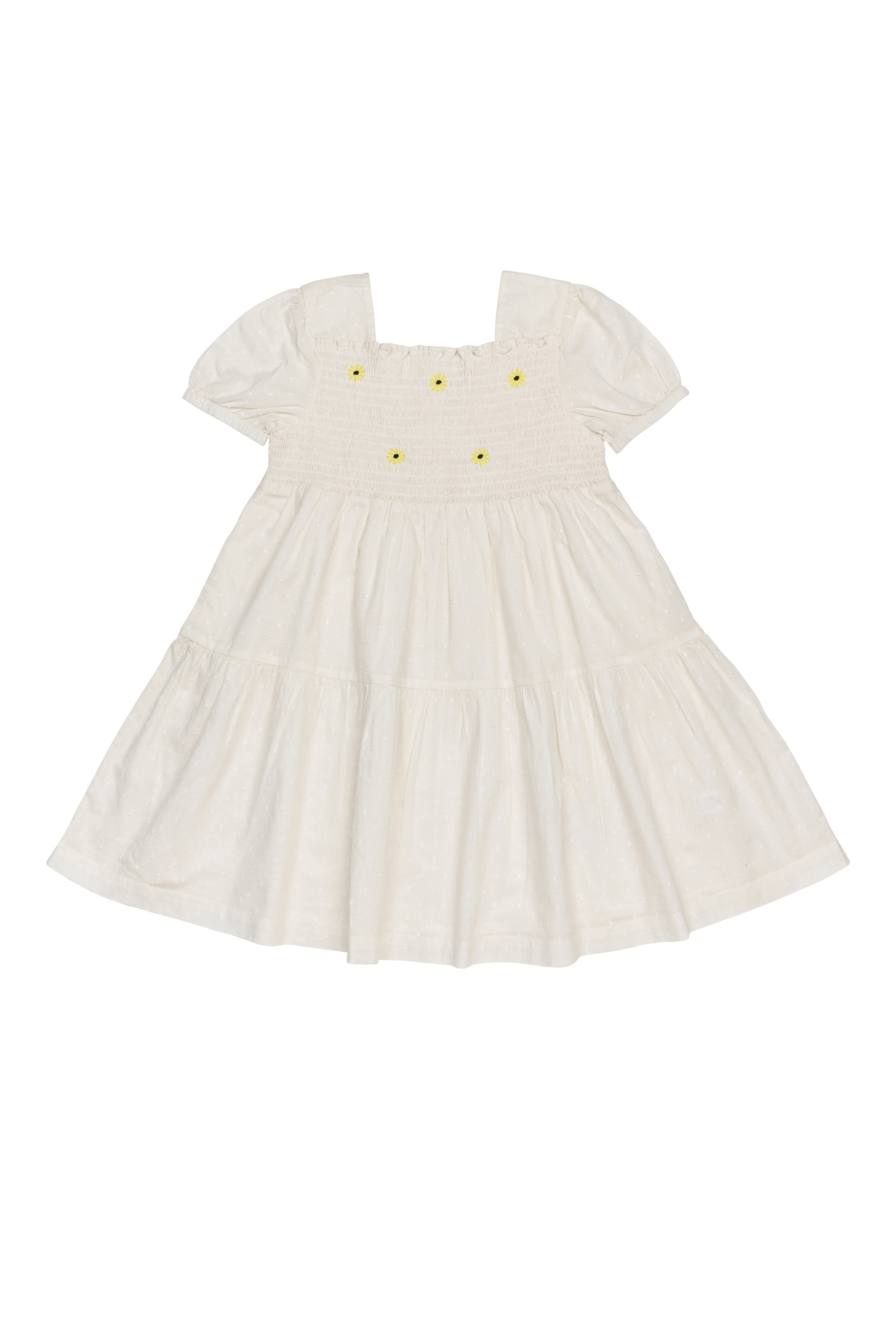 H by Hamleys Girls 100% Cotton Short Sleeves Dress - White