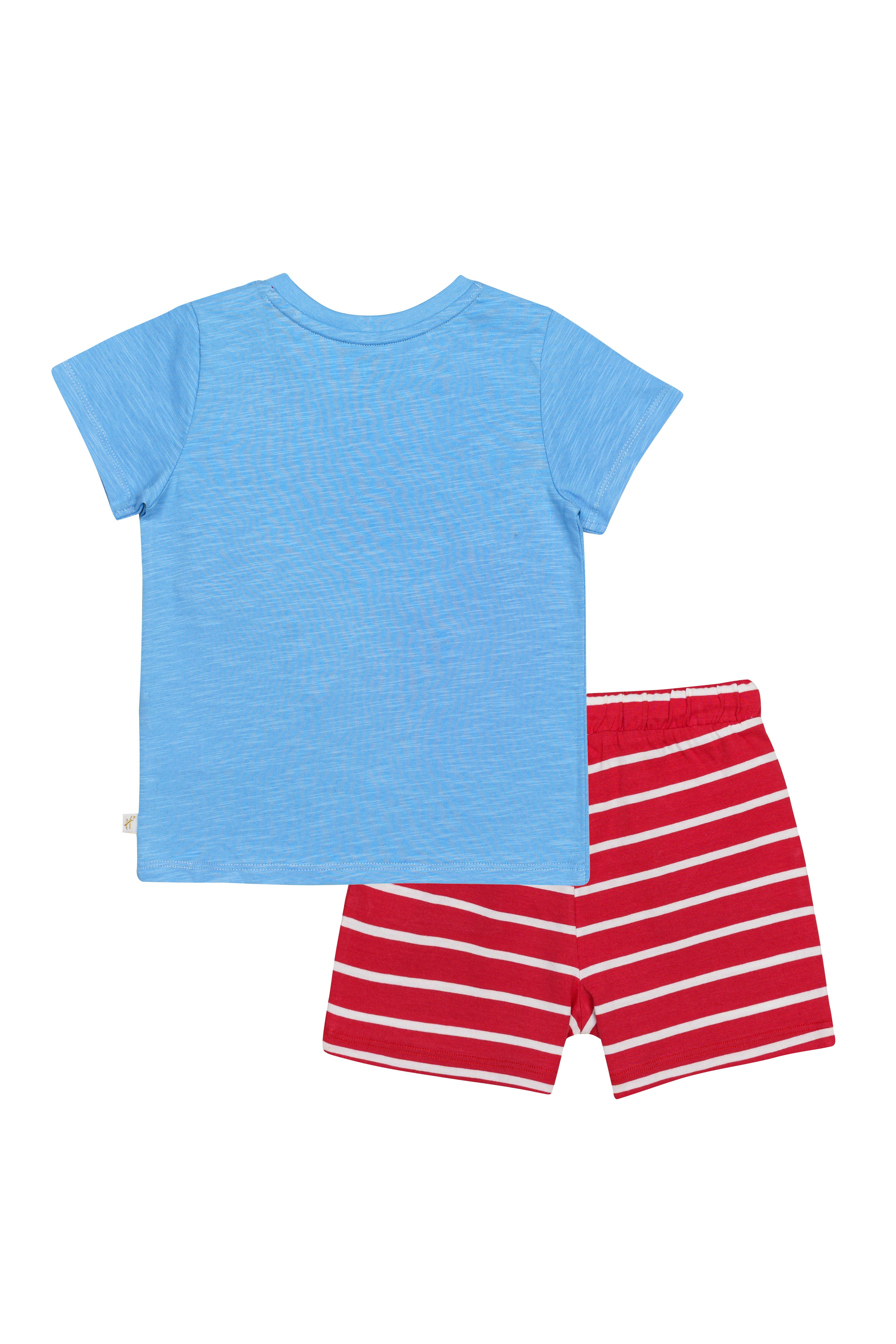 H by Hamleys Boys 100% Cotton Short Sleeves T-Shirt and Shorts Set - Multi