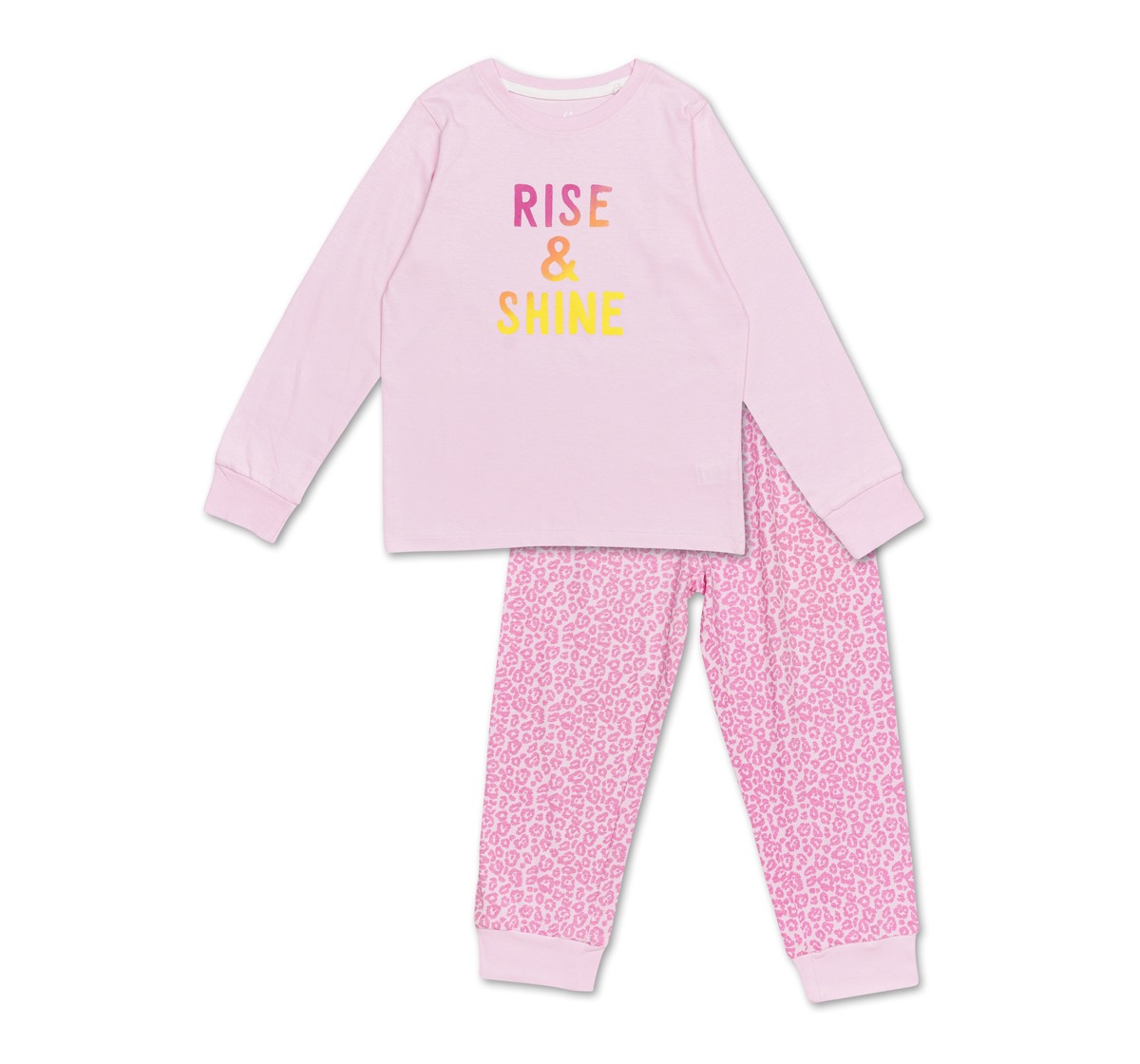 H by Hamleys Girls 100% Cotton Full Sleeves Pyjama Set - Pink