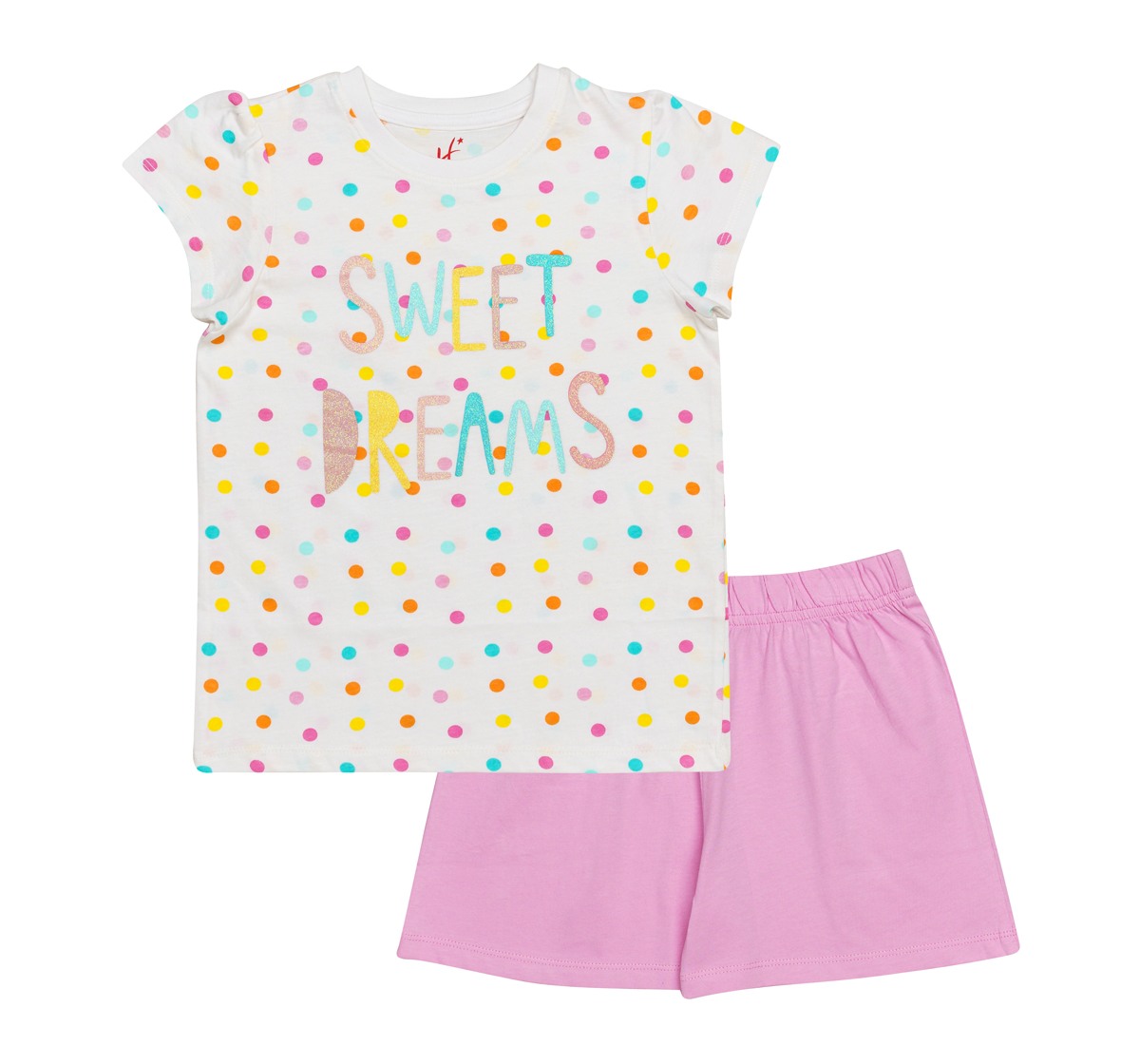 H by Hamleys Girls 100% Cotton Short Sleeves Shorts and T-Shirt Set - Multi