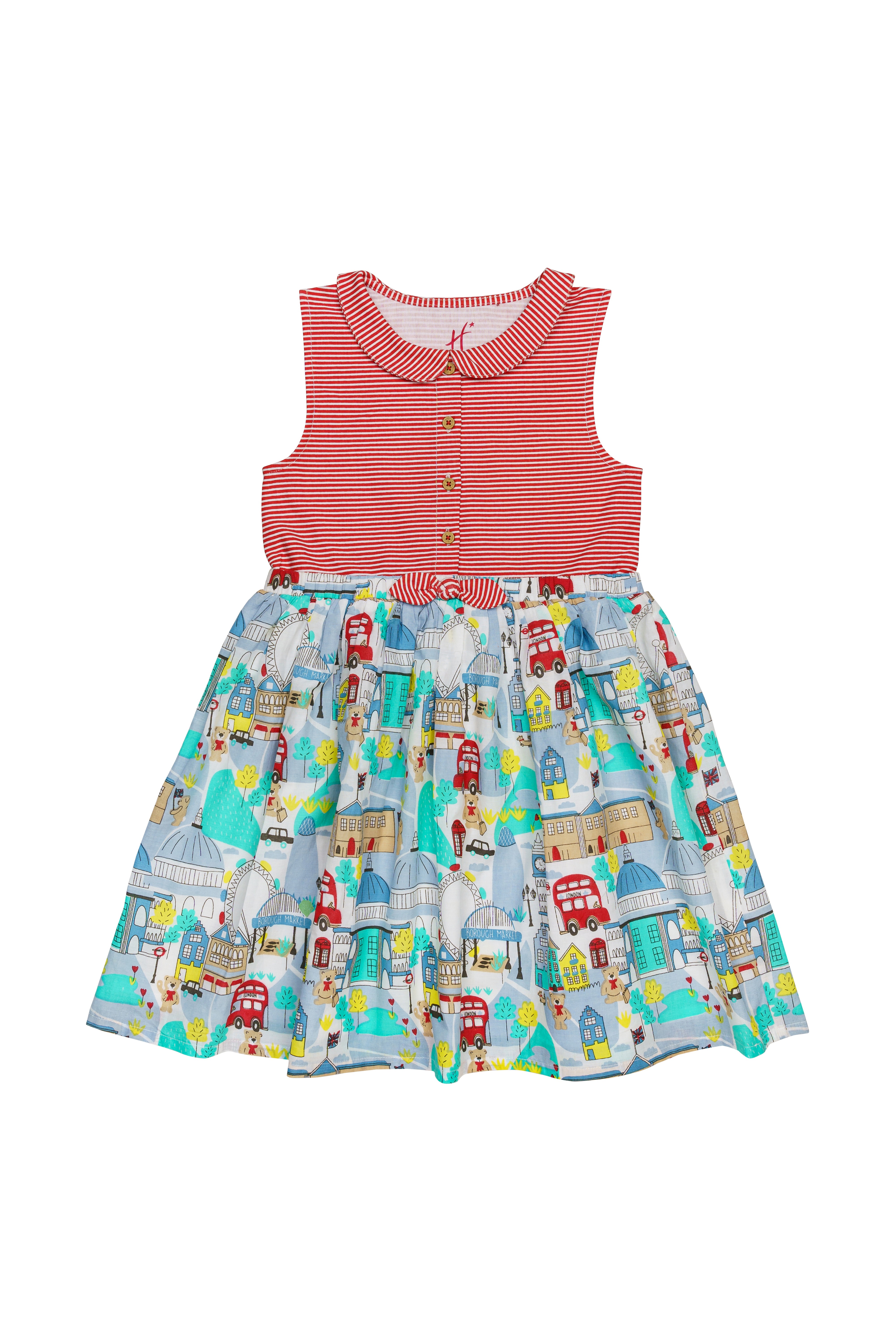 H by Hamleys Girls 100% Cotton Sleeveless Dress - Multi