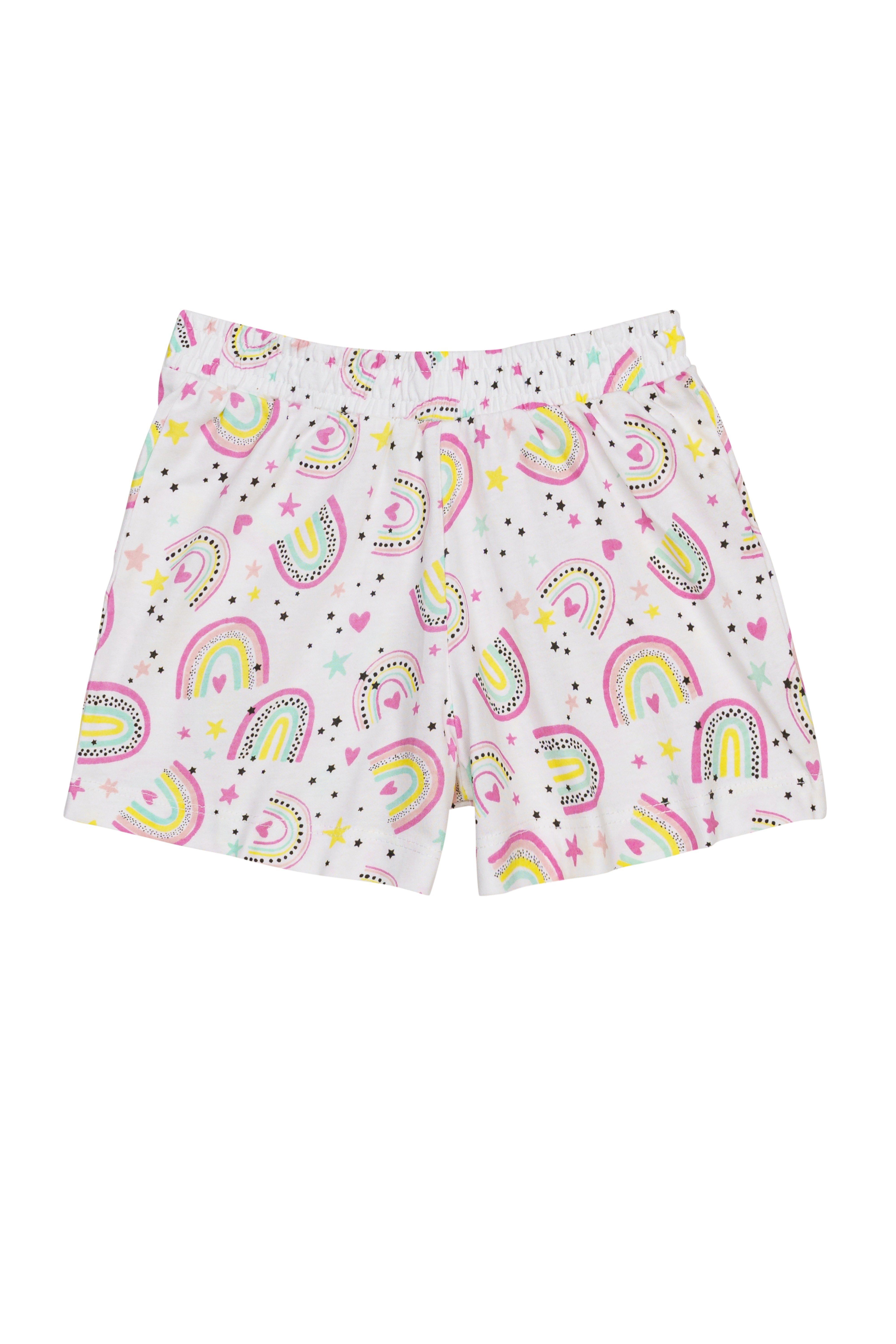 H by Hamleys Girls 100% Cotton Short Sleeves Pyjama Set - Multi