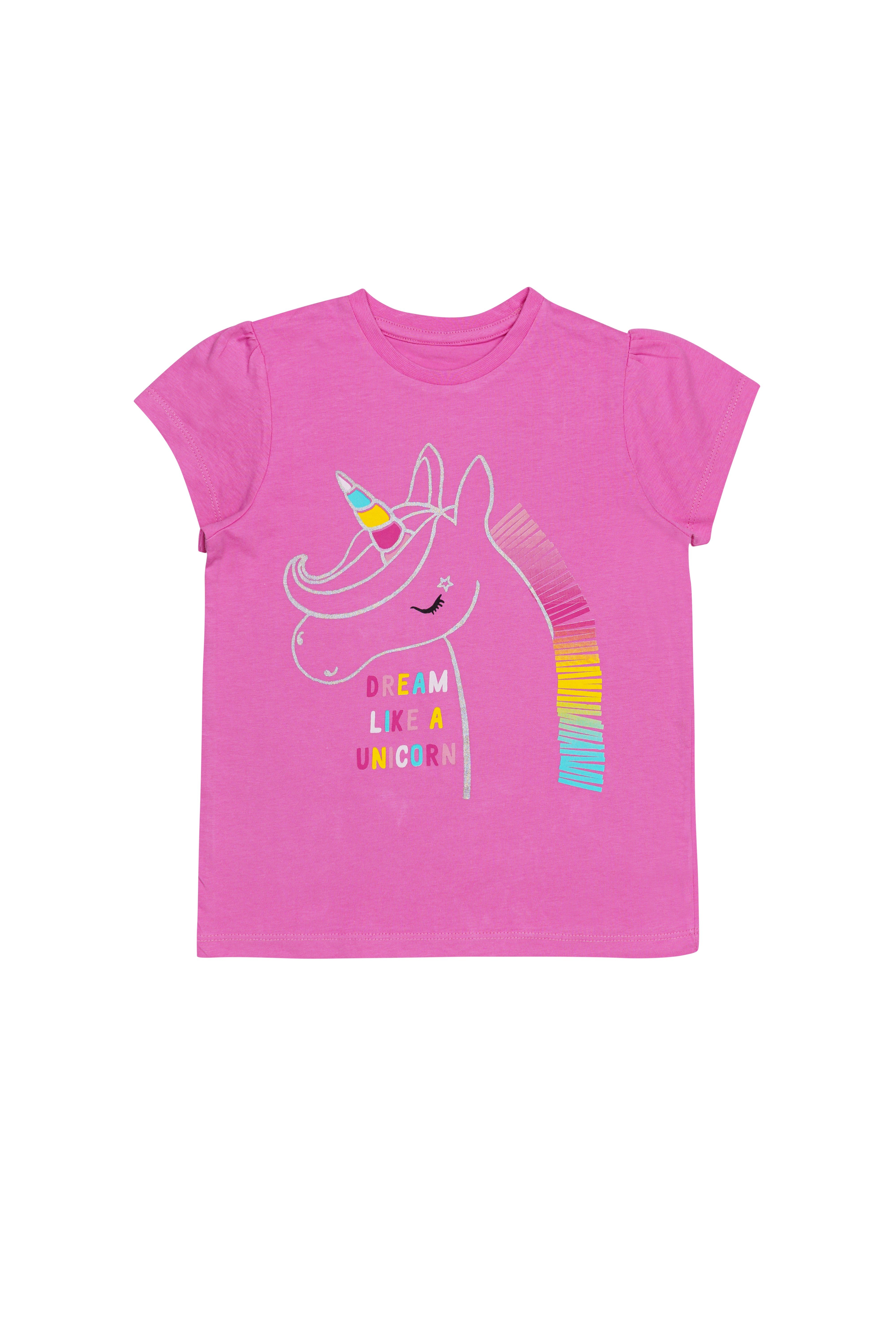 H by Hamleys Girls 100% Cotton Short Sleeves Pyjama Set - Multi