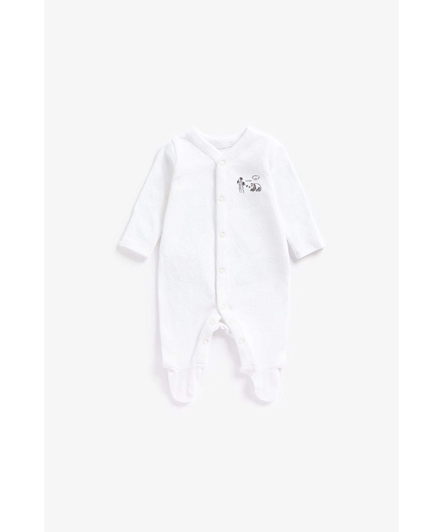 Mothercare | Unisex Full Sleeves Sleepsuits Polar Bear Printed-Pack of 3-White 3