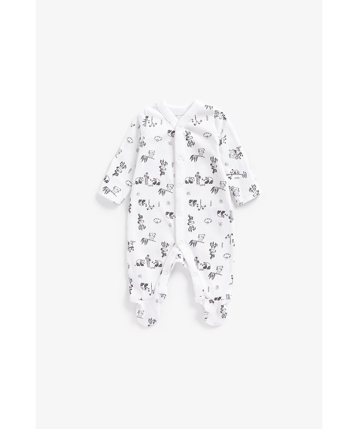 Mothercare | Unisex Full Sleeves Sleepsuits Polar Bear Printed-Pack of 3-White 2