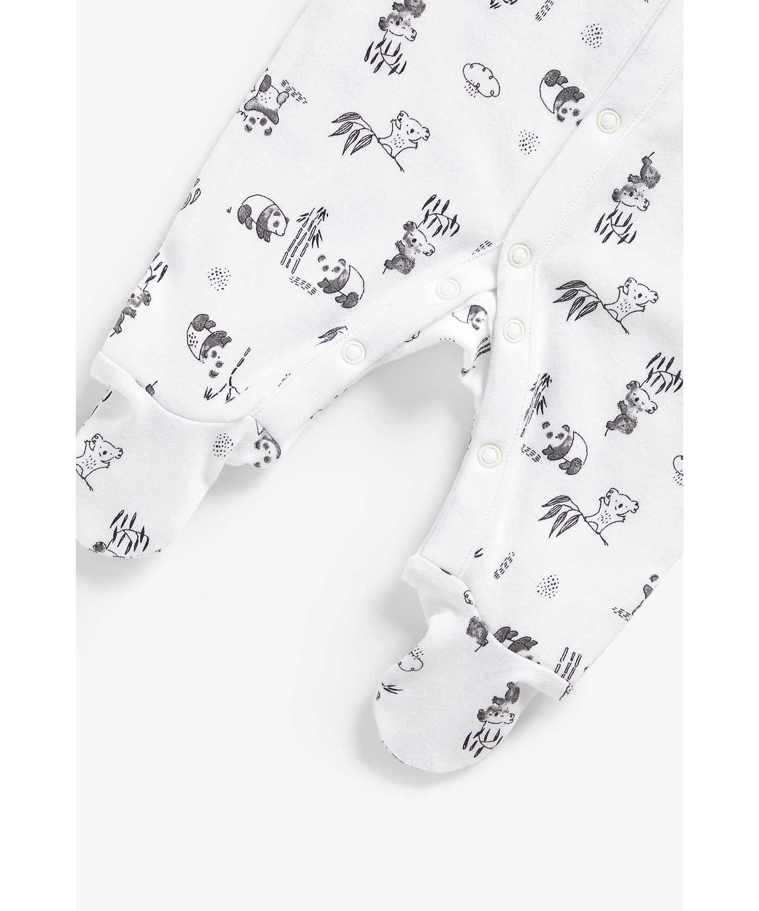 Mothercare | Unisex Full Sleeves Sleepsuits Polar Bear Printed-Pack of 3-White 6