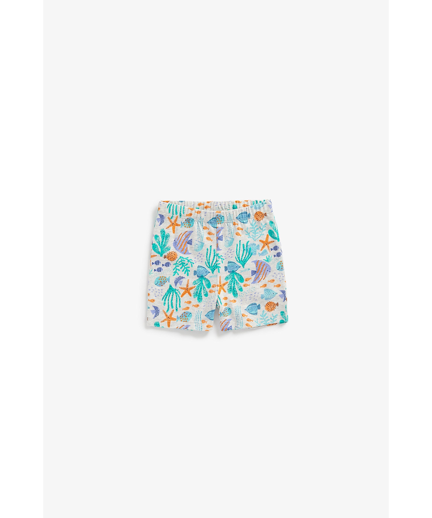 Mothercare | Unisex Short Sleeves Pyjamas Sea Creatures Printed-Pack of 2-Multicolor 5