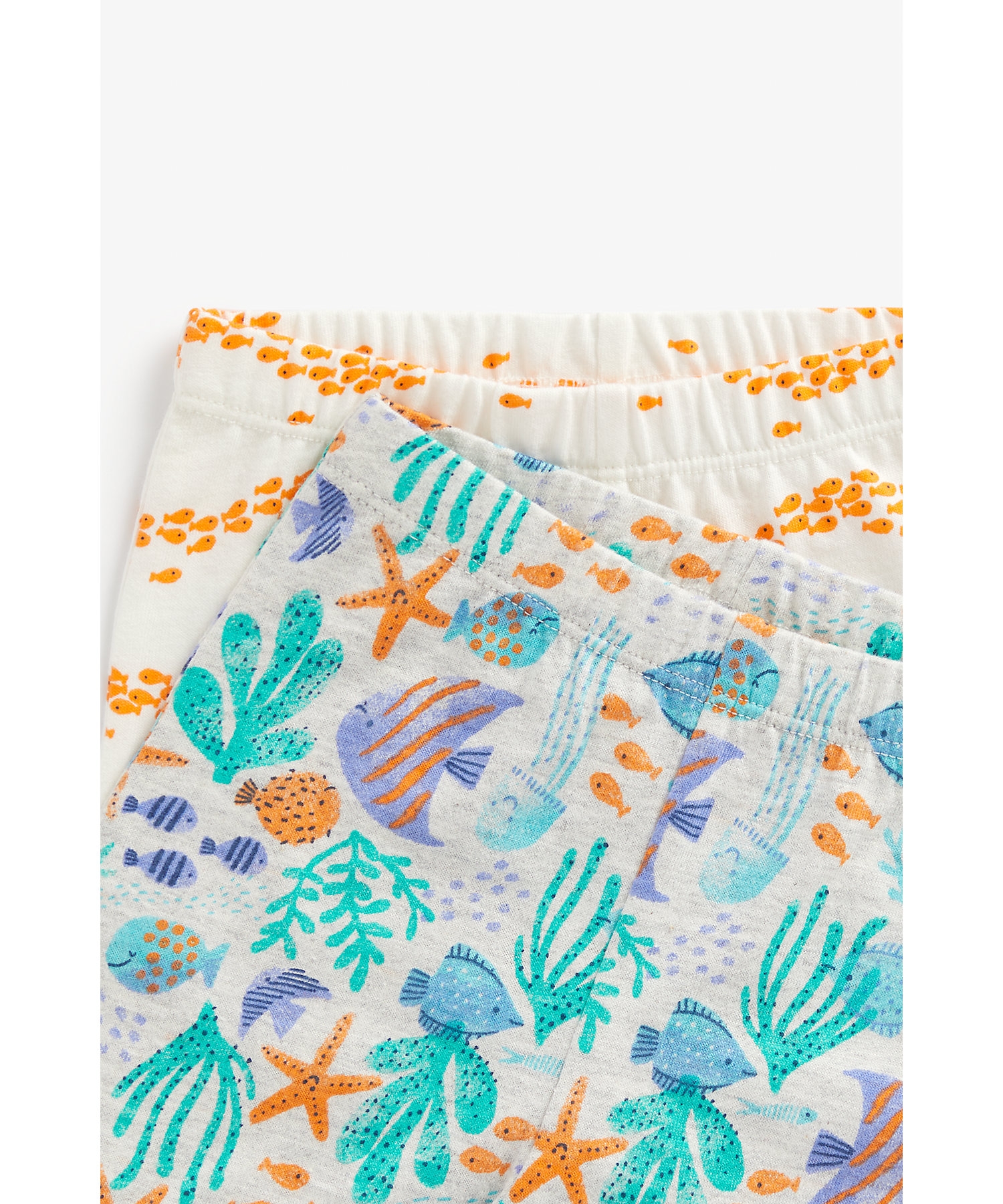 Mothercare | Unisex Short Sleeves Pyjamas Sea Creatures Printed-Pack of 2-Multicolor 7