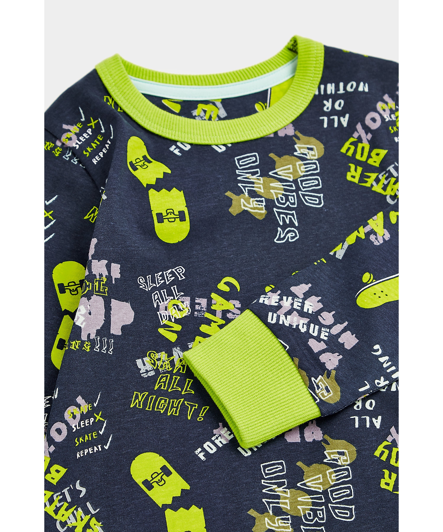 Mothercare | Boys Full Sleeves Pyjama Set All Over Print-Grey 3
