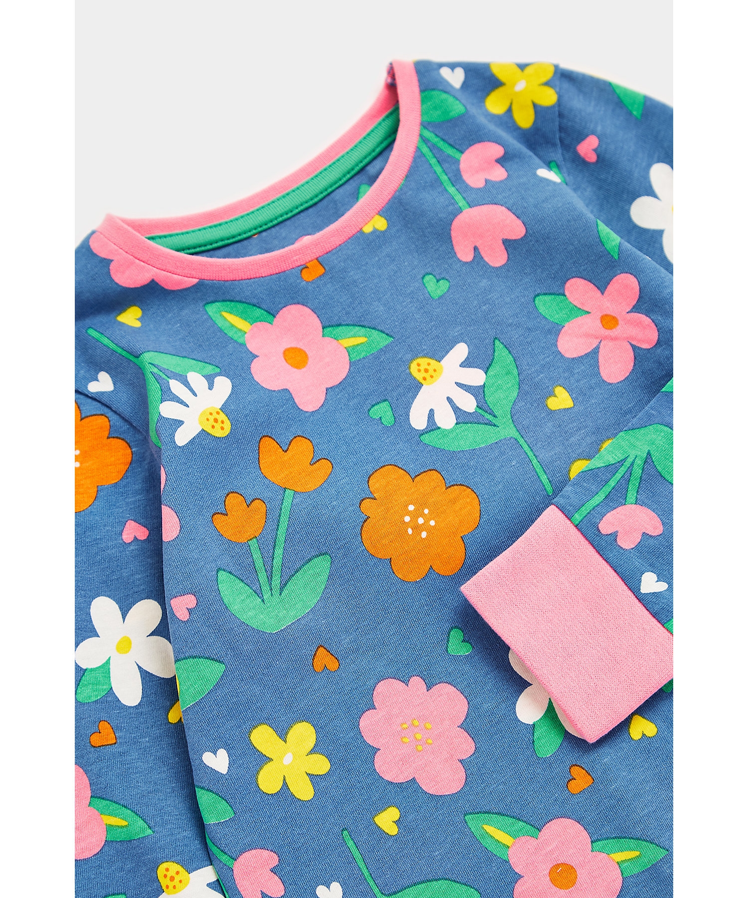 Mothercare | Girls Full Sleeves Pyjama Set Floral All Over Print-Multicolor 2