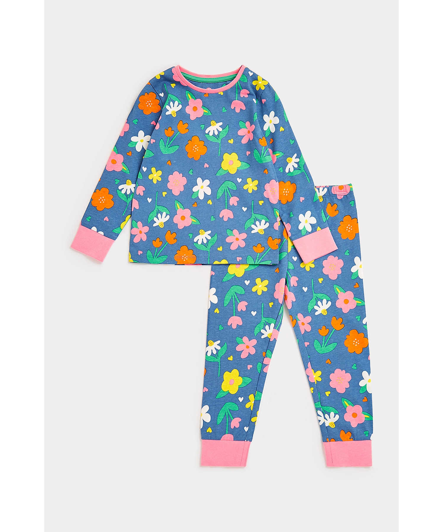 Mothercare | Girls Full Sleeves Pyjama Set Floral All Over Print-Multicolor 0