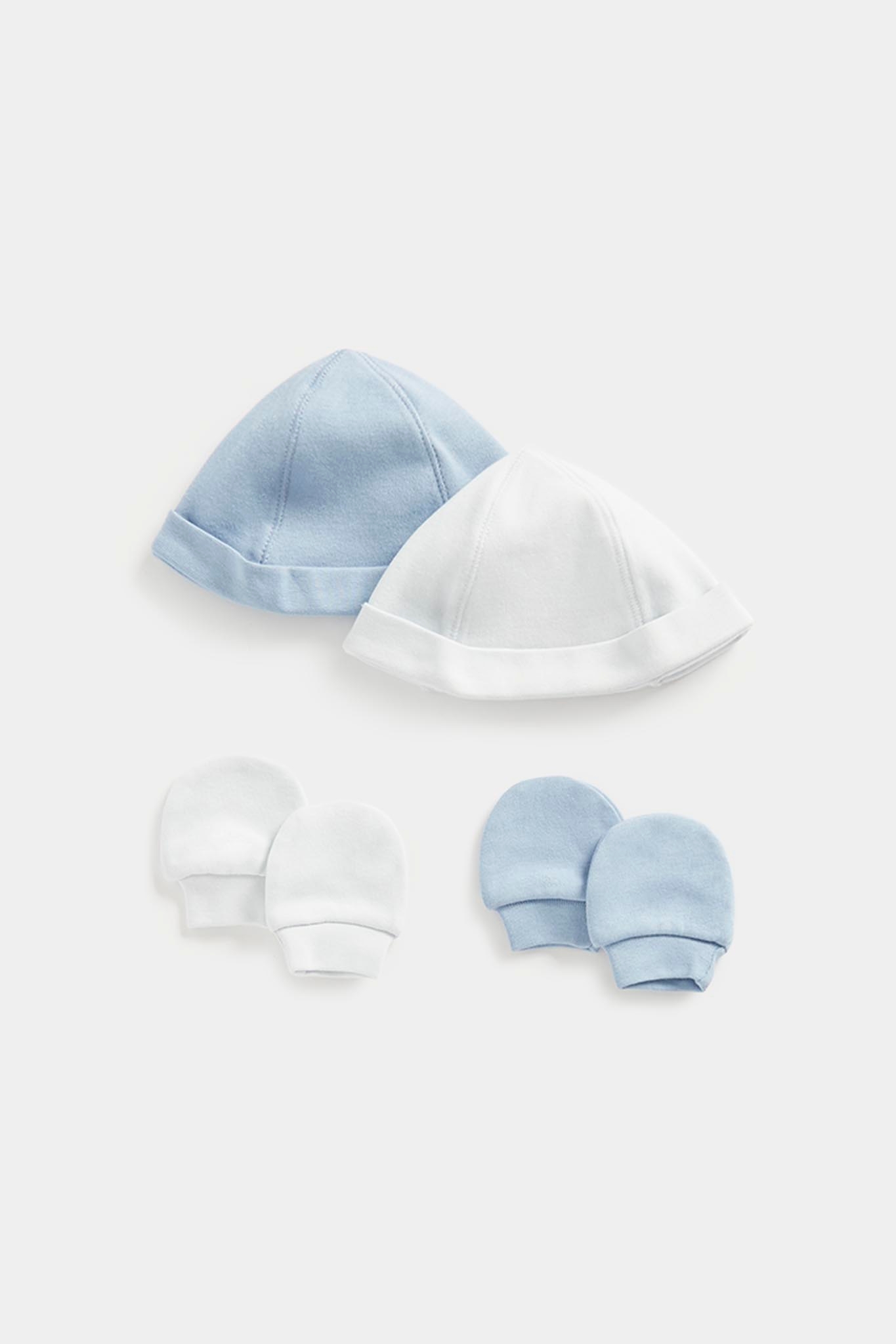 Mothercare | Mothercare Boys Hat & Mitt Set -Pack of 4-Blue 0