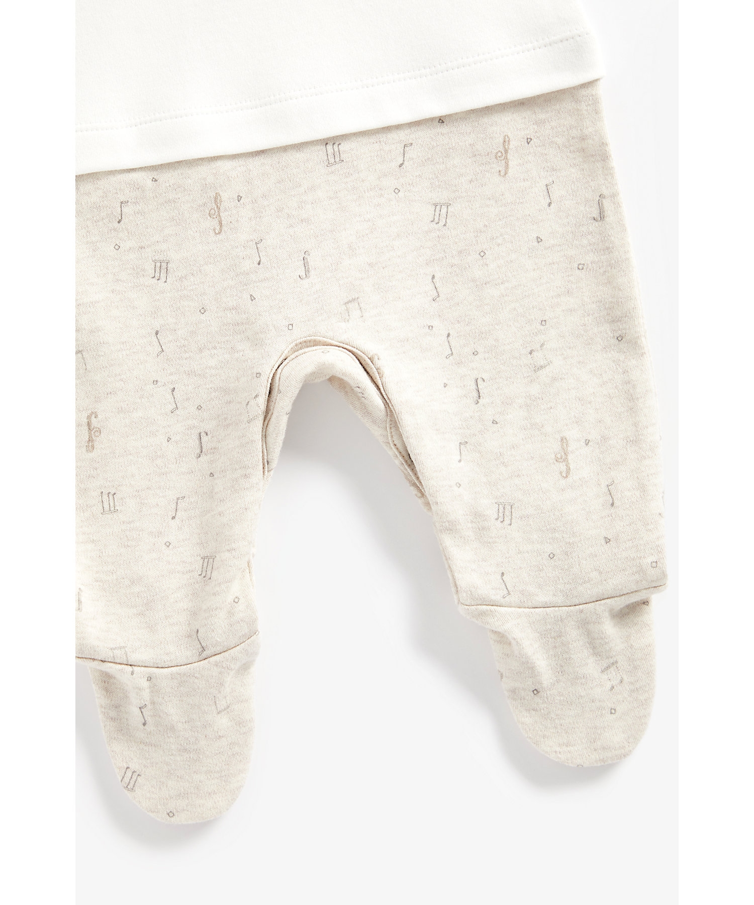 Mothercare | Unisex Full Sleeves Sleepsuits Padded Applique-White 4