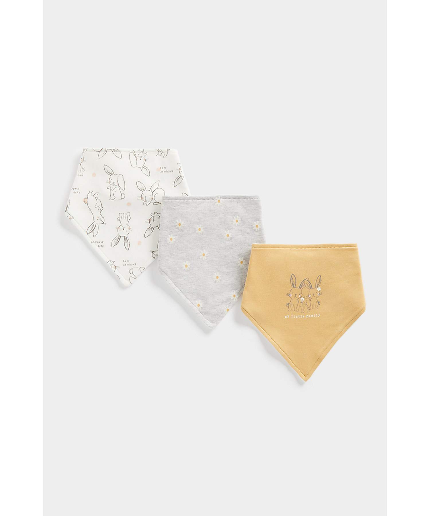 Mothercare | Girls Bibs -Pack of 3-Multicolor 0