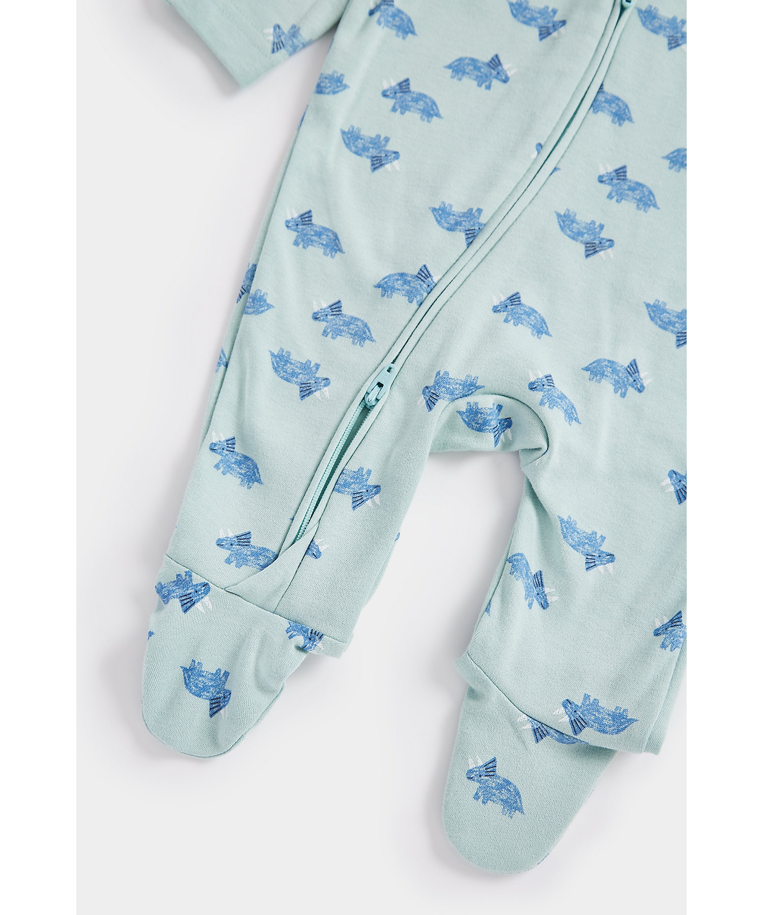Mothercare | Boys Full Sleeves Sleepsuits -Pack of 1-Green 3