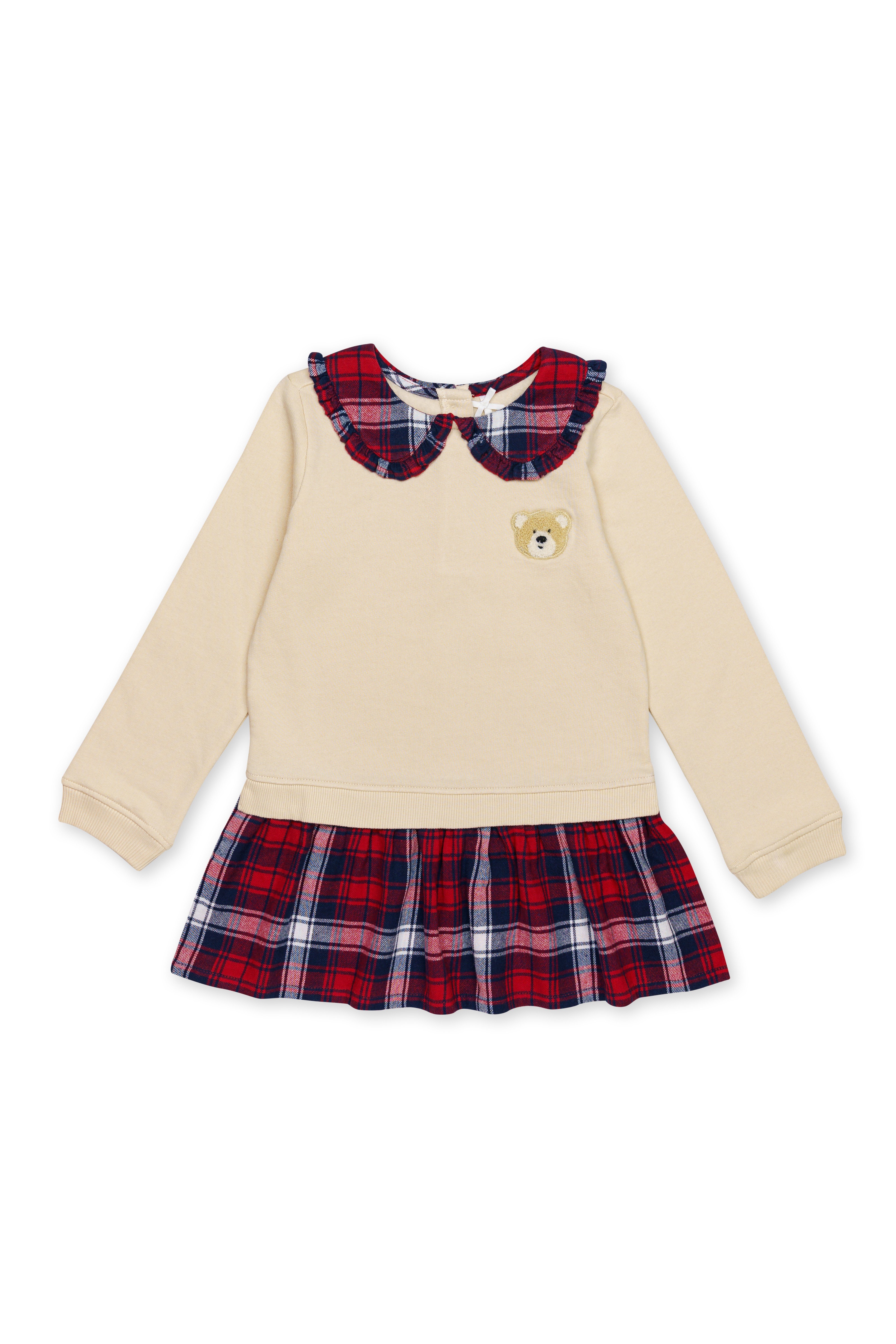 H by Hamleys Girls Full Sleeves Dress - Beige