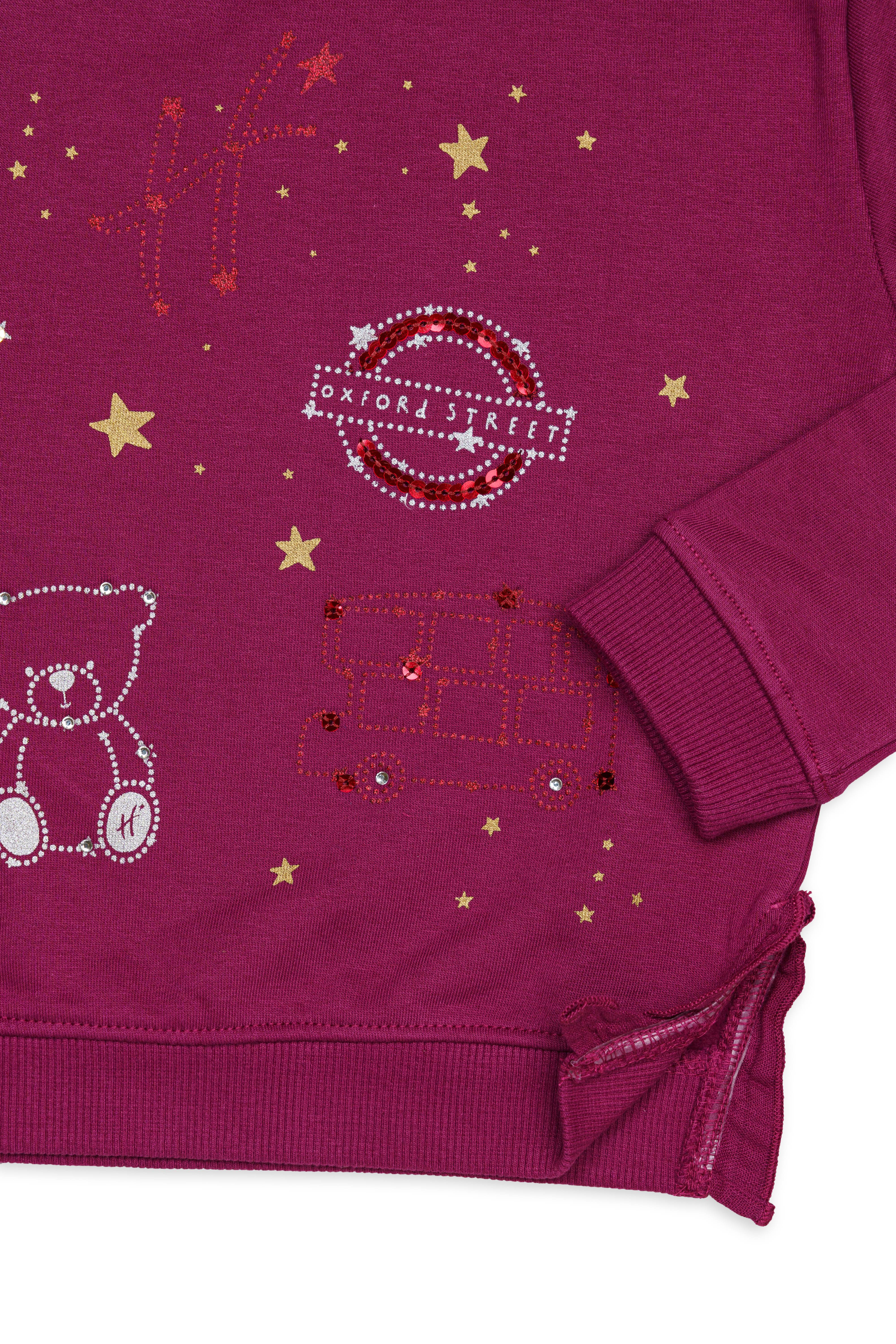 H by Hamleys Girls Full Sleeves Sweatshirt - Red