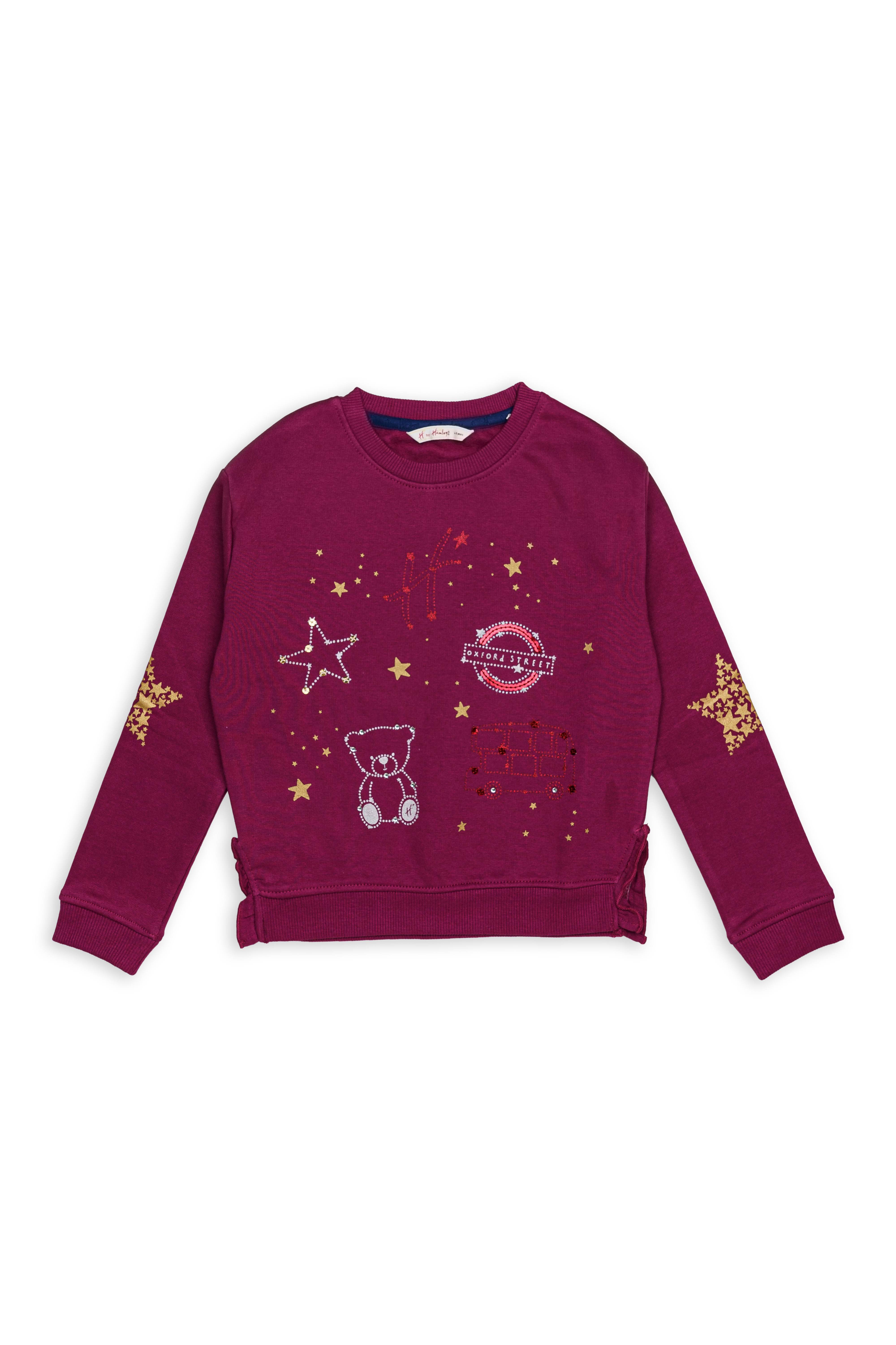 H by Hamleys Girls Full Sleeves Sweatshirt - Red
