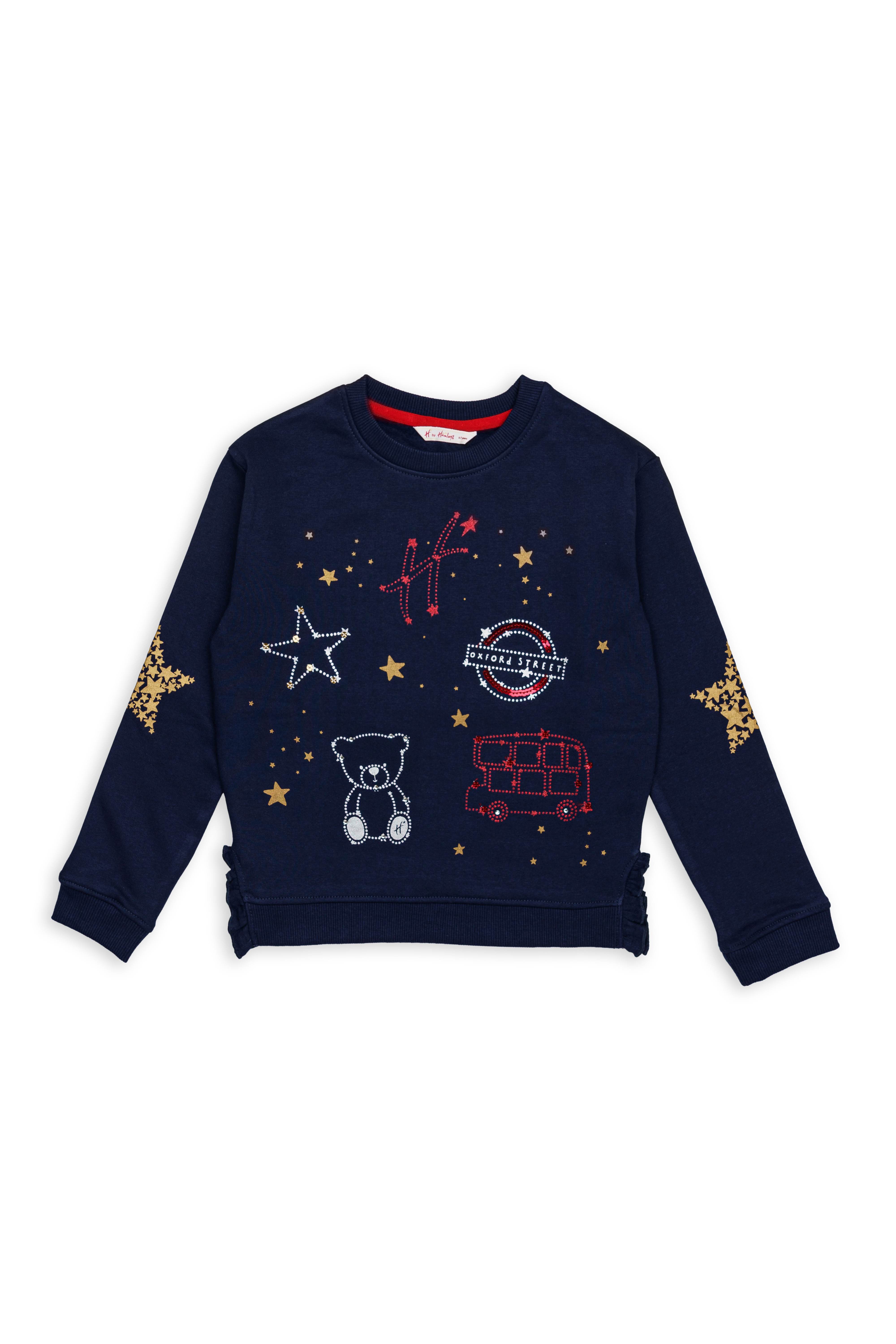 H by Hamleys Girls Full Sleeves Sweatshirt - Blue