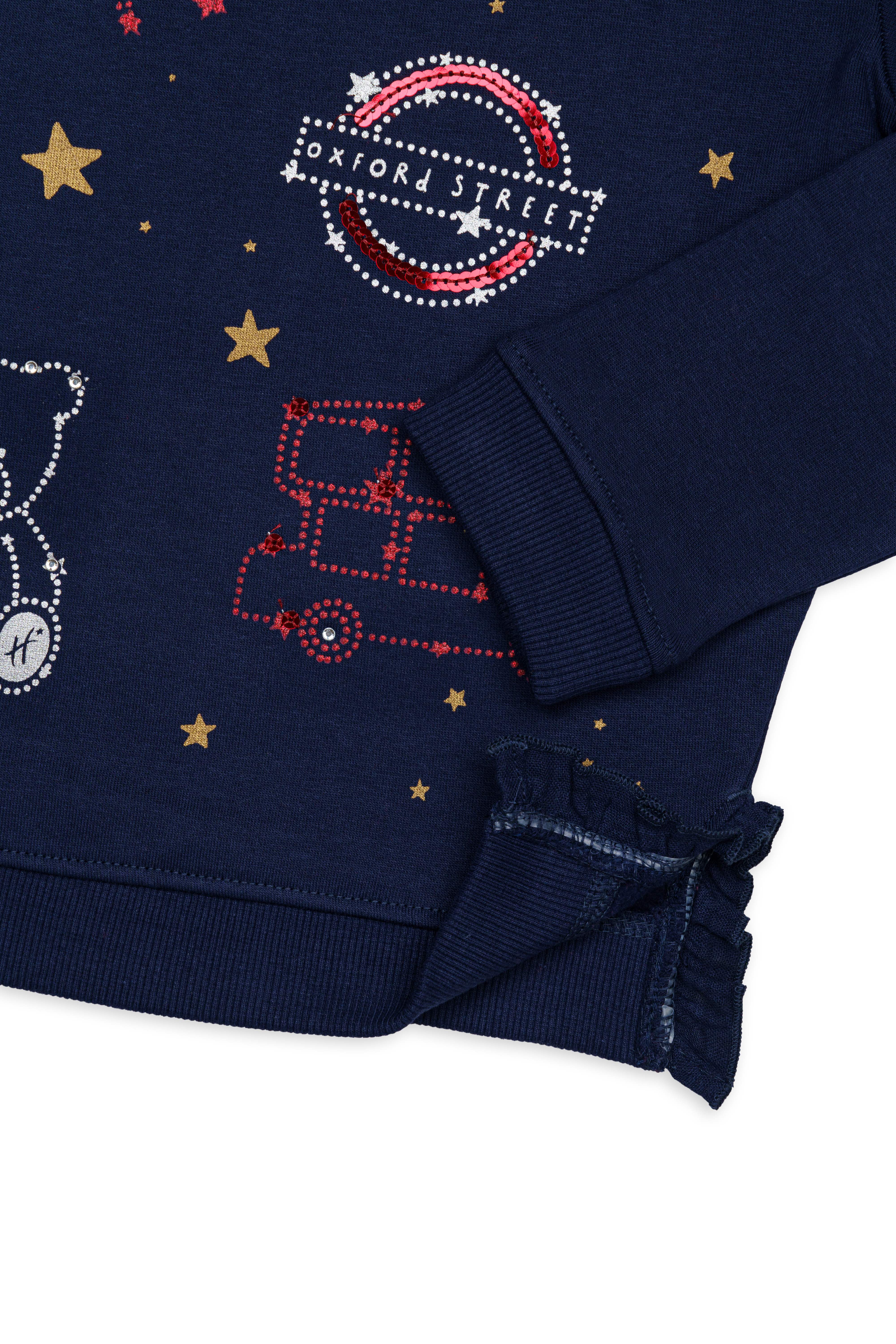 H by Hamleys Girls Full Sleeves Sweatshirt - Blue