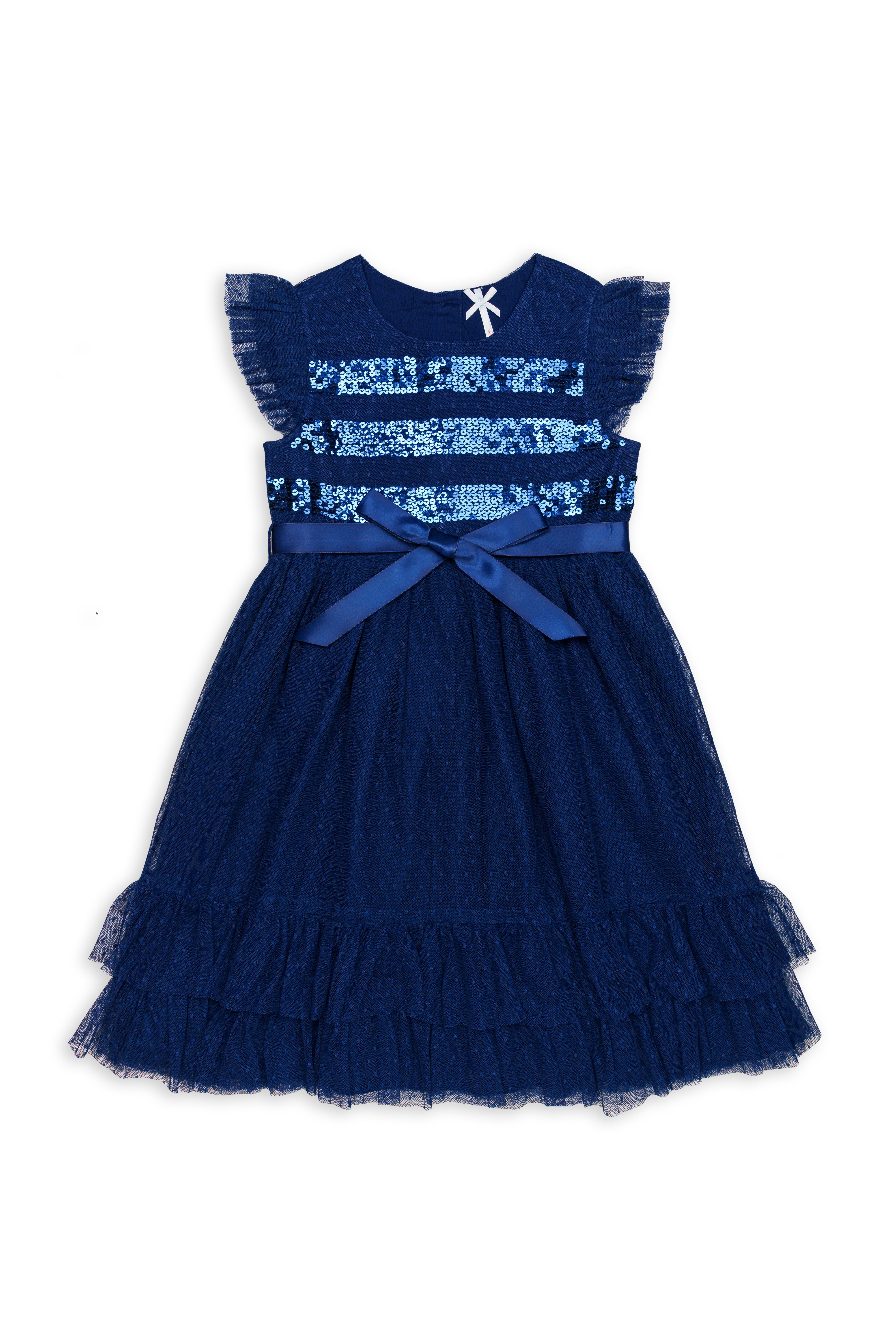 H by Hamleys Girls Full Sleeves Dress - Navy