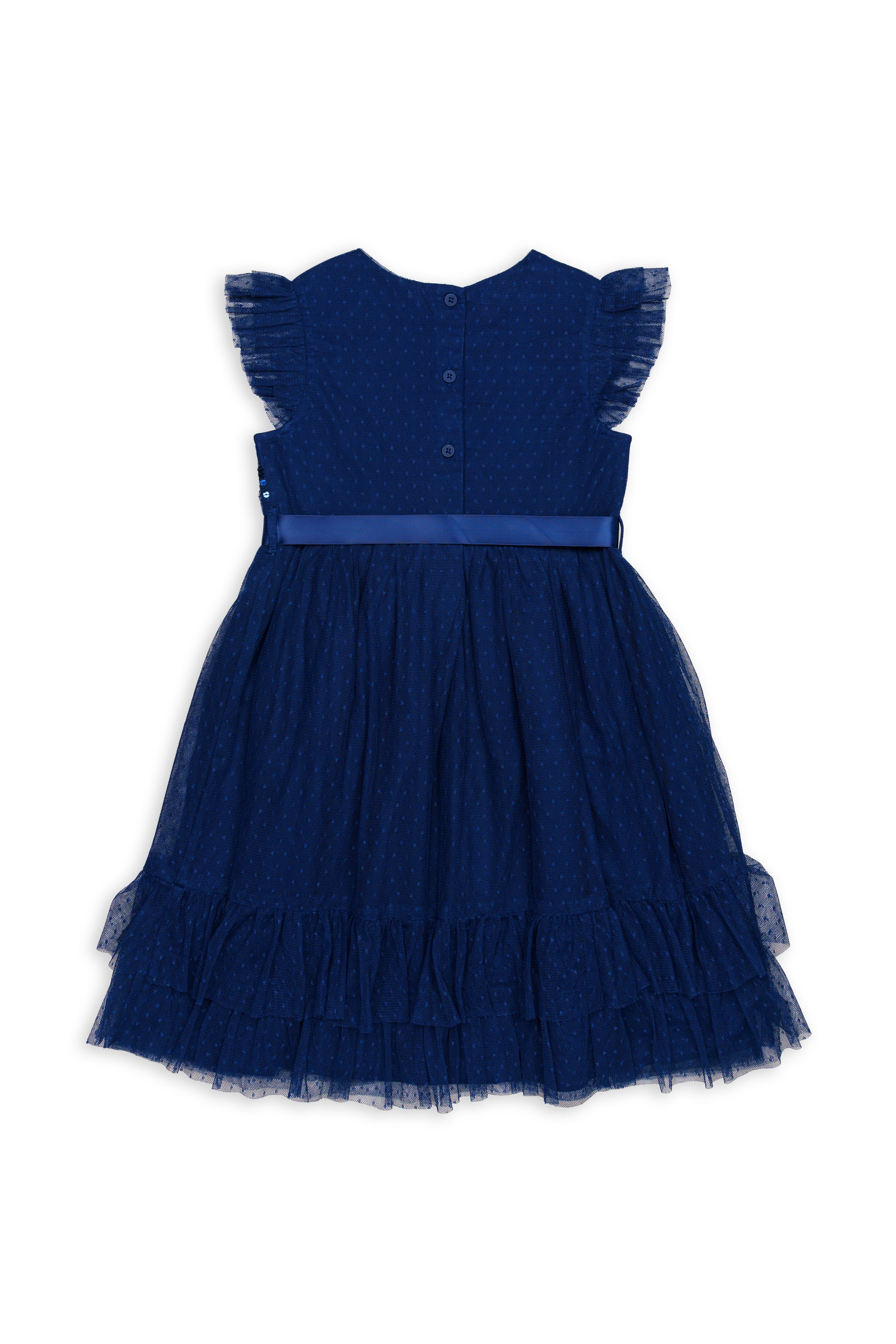 H by Hamleys Girls Full Sleeves Dress - Navy