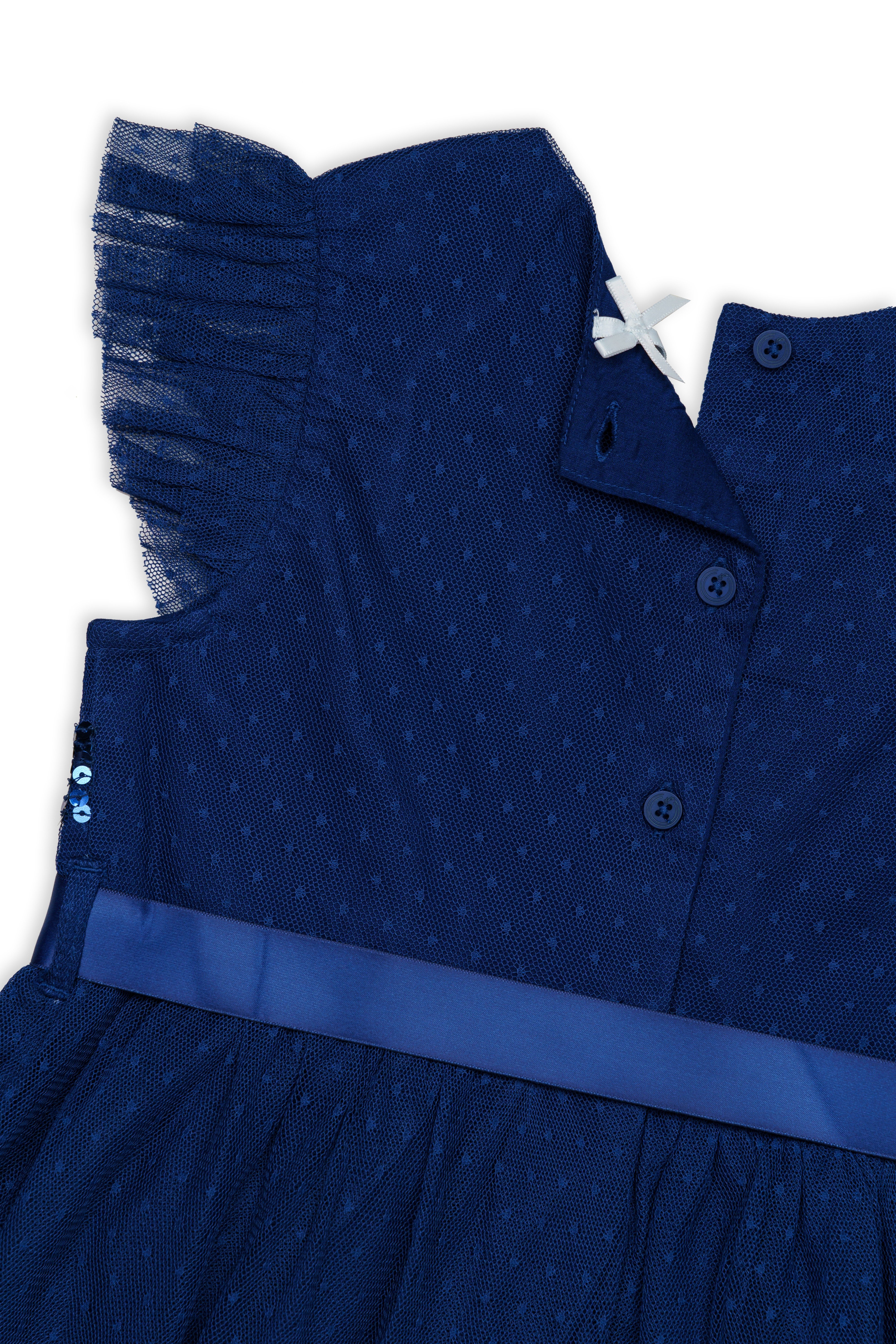H by Hamleys Girls Full Sleeves Dress - Navy