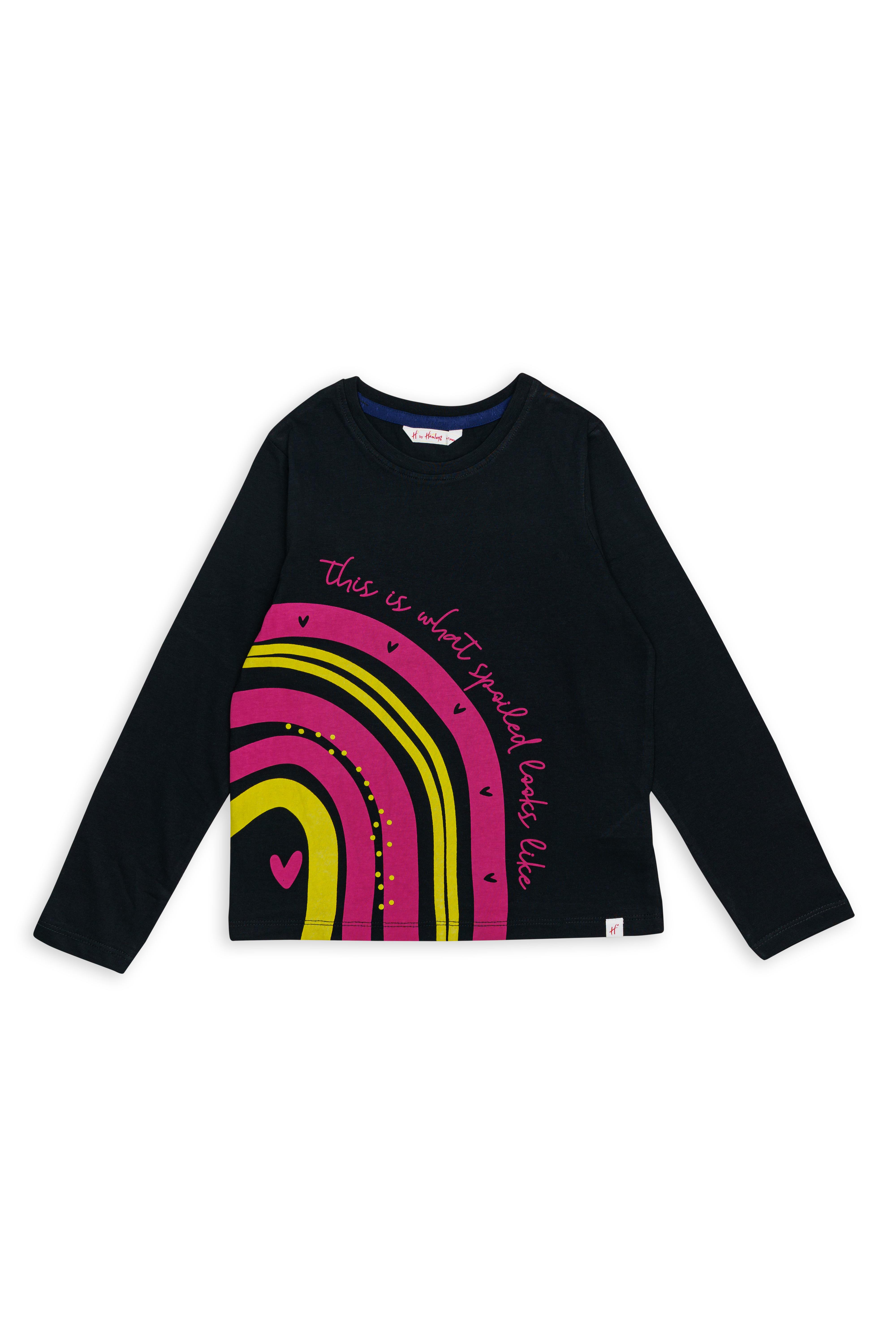 H by Hamleys Girls 100% Cotton Full Sleeves Tops - Black