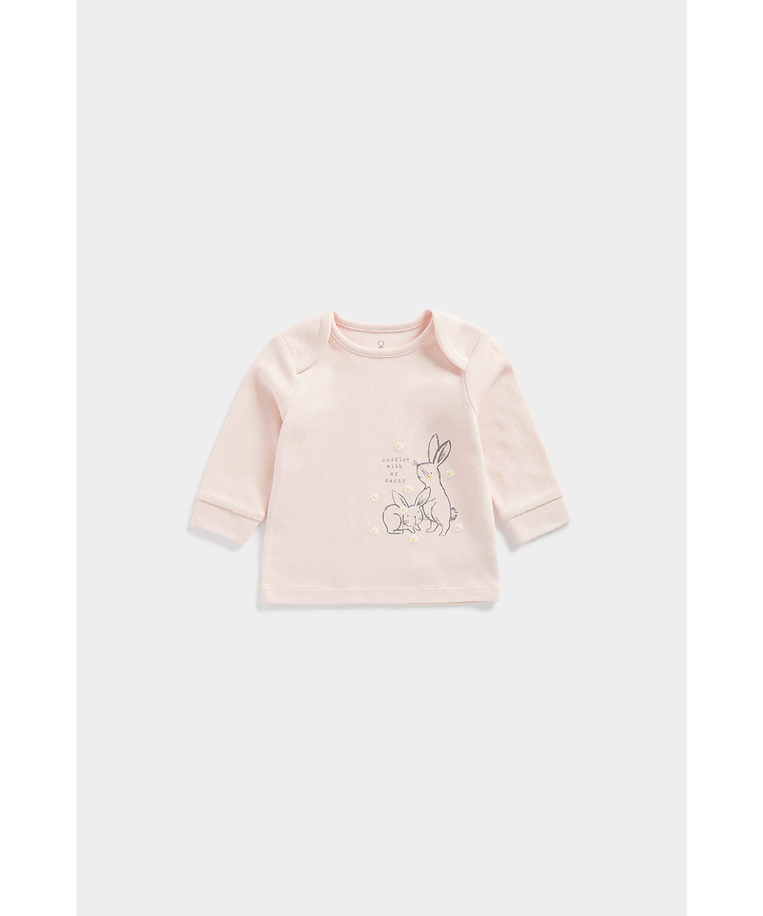 Mothercare | Unisex Full Sleeves T-Shirt & Jogger Set Cute Bunny-Multicolor 2
