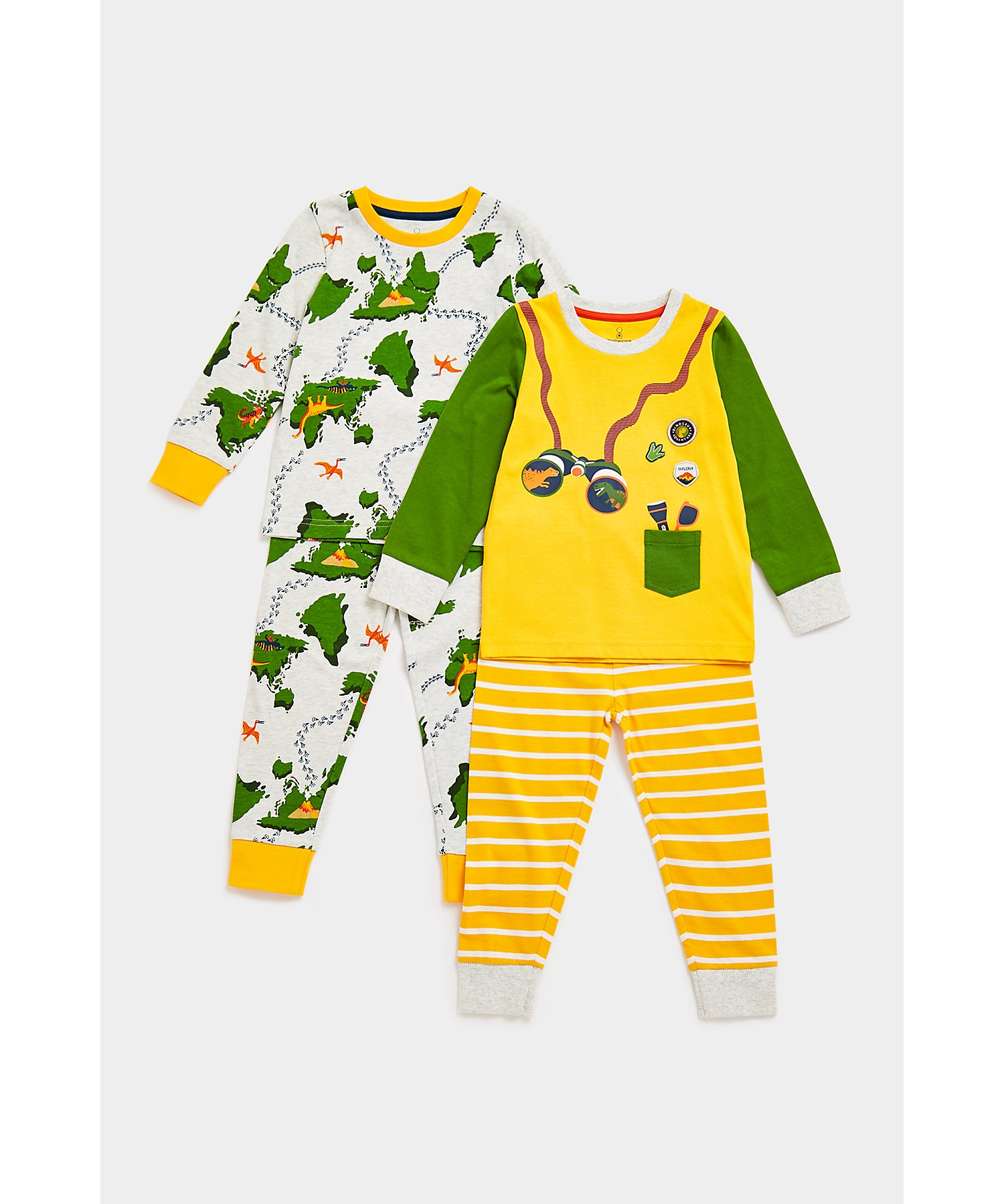 Mothercare | Boys Full Sleeves Pyjama Sets -Pack of 2-Multicolor 0