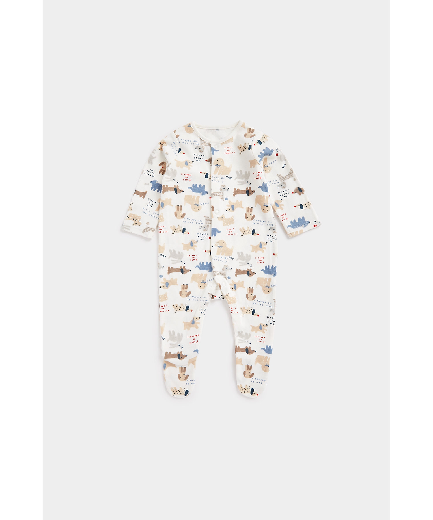 Mothercare | Unisex Full Sleeves Sleepsuits Front Open -Multicolor 3