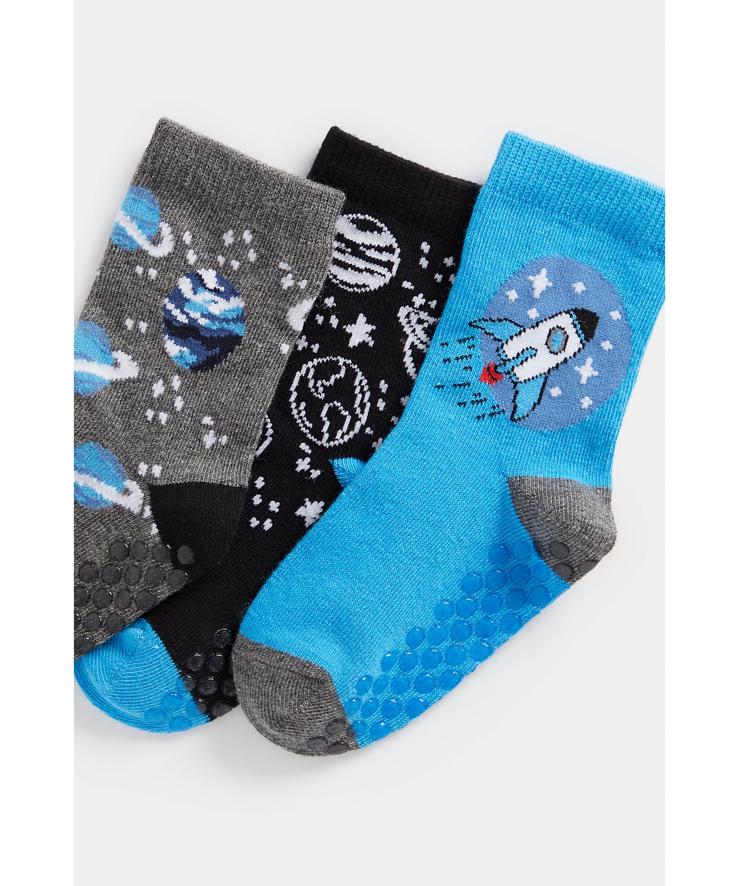 Mothercare | Boys Socks Space Print-Pack Of 3-Multicolor 1