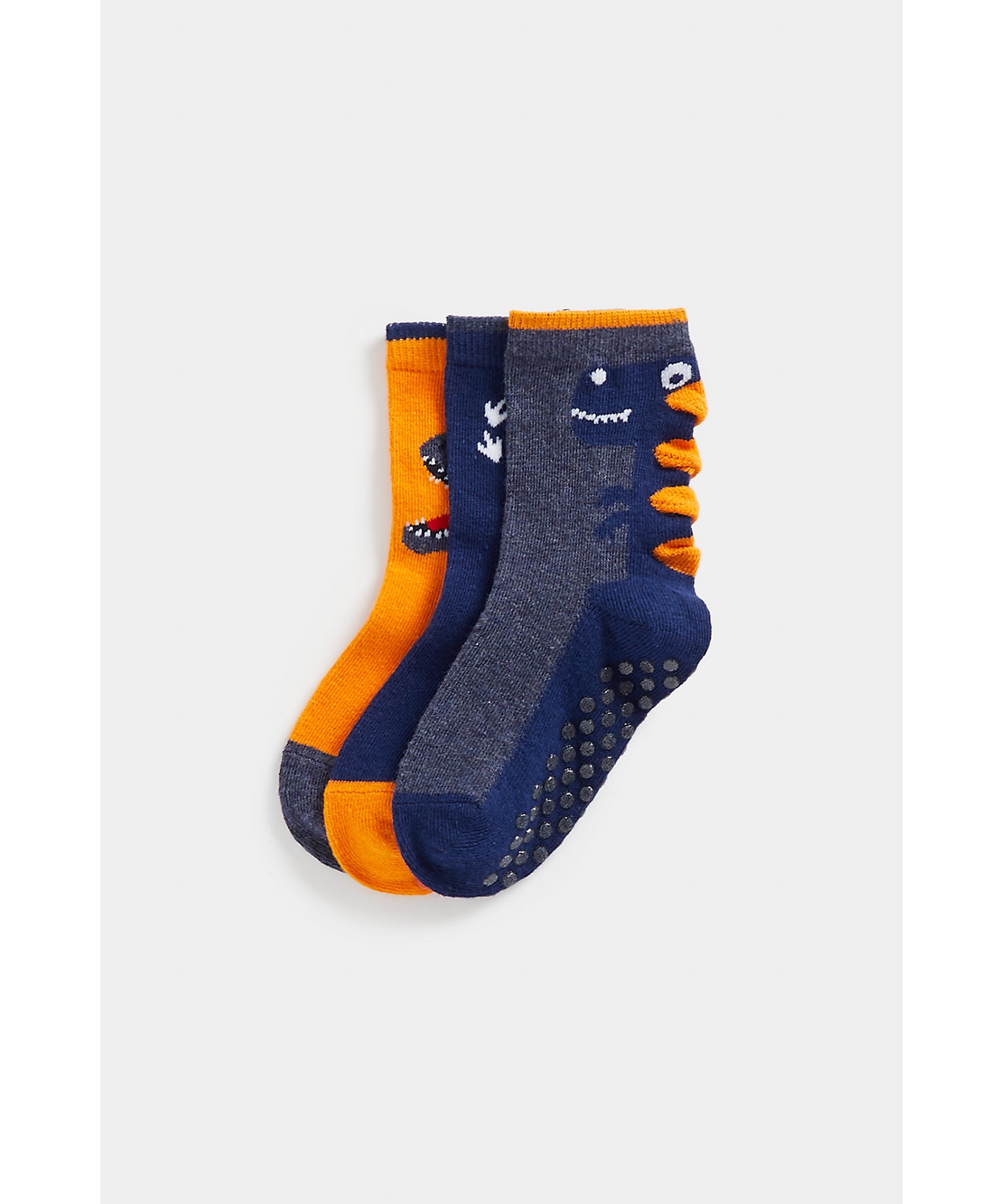 Mothercare | Boys Socks 3D Dino Design-Pack Of 3-Multicolor 0
