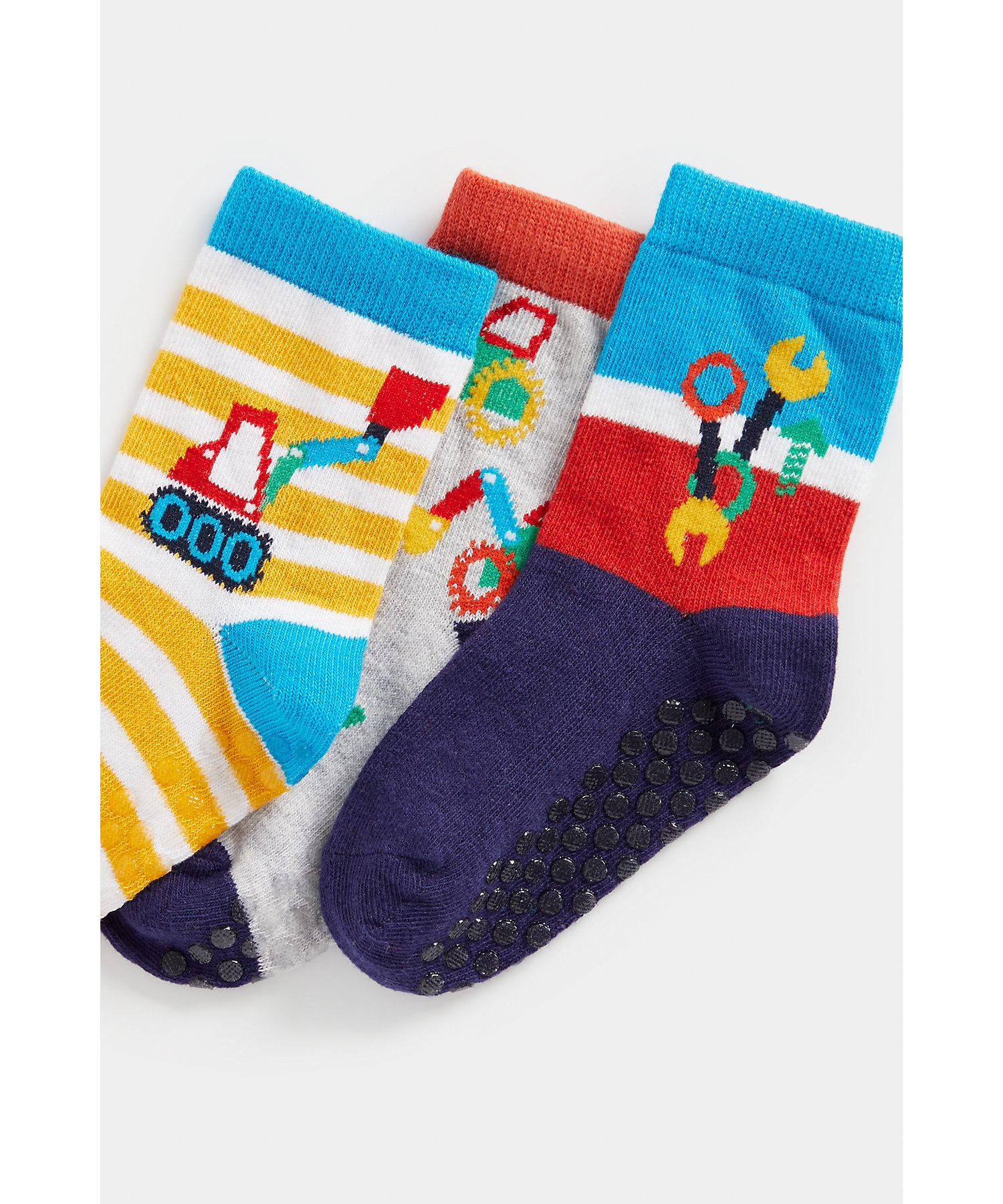Mothercare | Boys Socks Vehicle Design-Pack Of 3-Multicolor 1