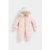 Mothercare | Girls Full Sleeves Snowsuit -Pink 0