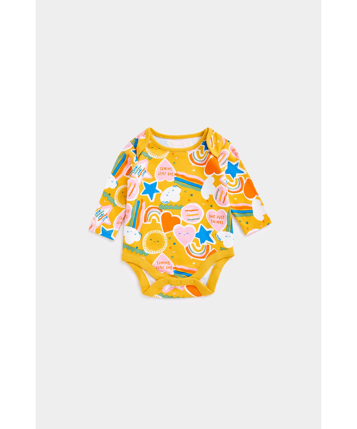 Mothercare | Girls Full Sleeves Bodysuits Fun Colorful Designs-Multicolor 6