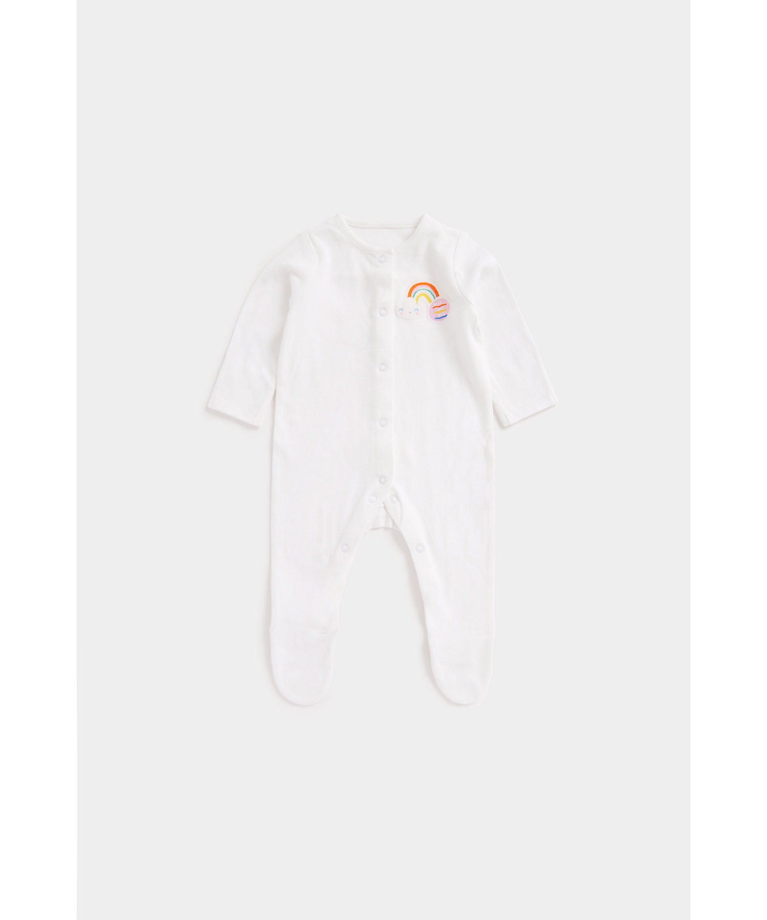 Mothercare | Girls Full Sleeves Sleepsuits Front Open -Multicolor 2