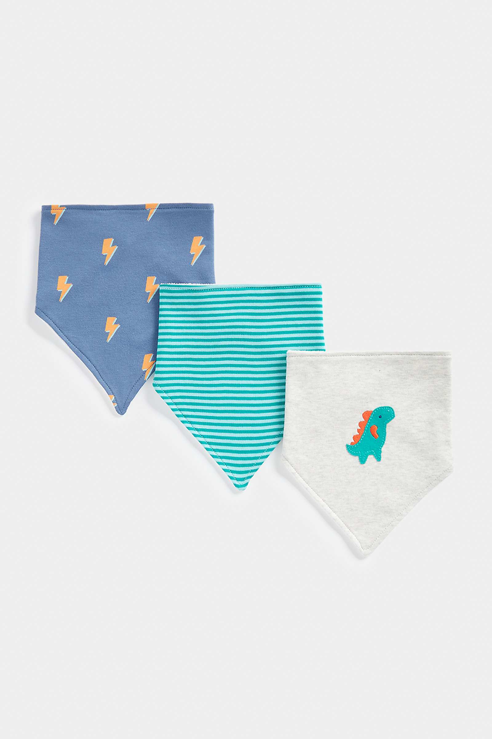 Mothercare Boys Dino deisgn Bib-Pack of 3-Multicolor