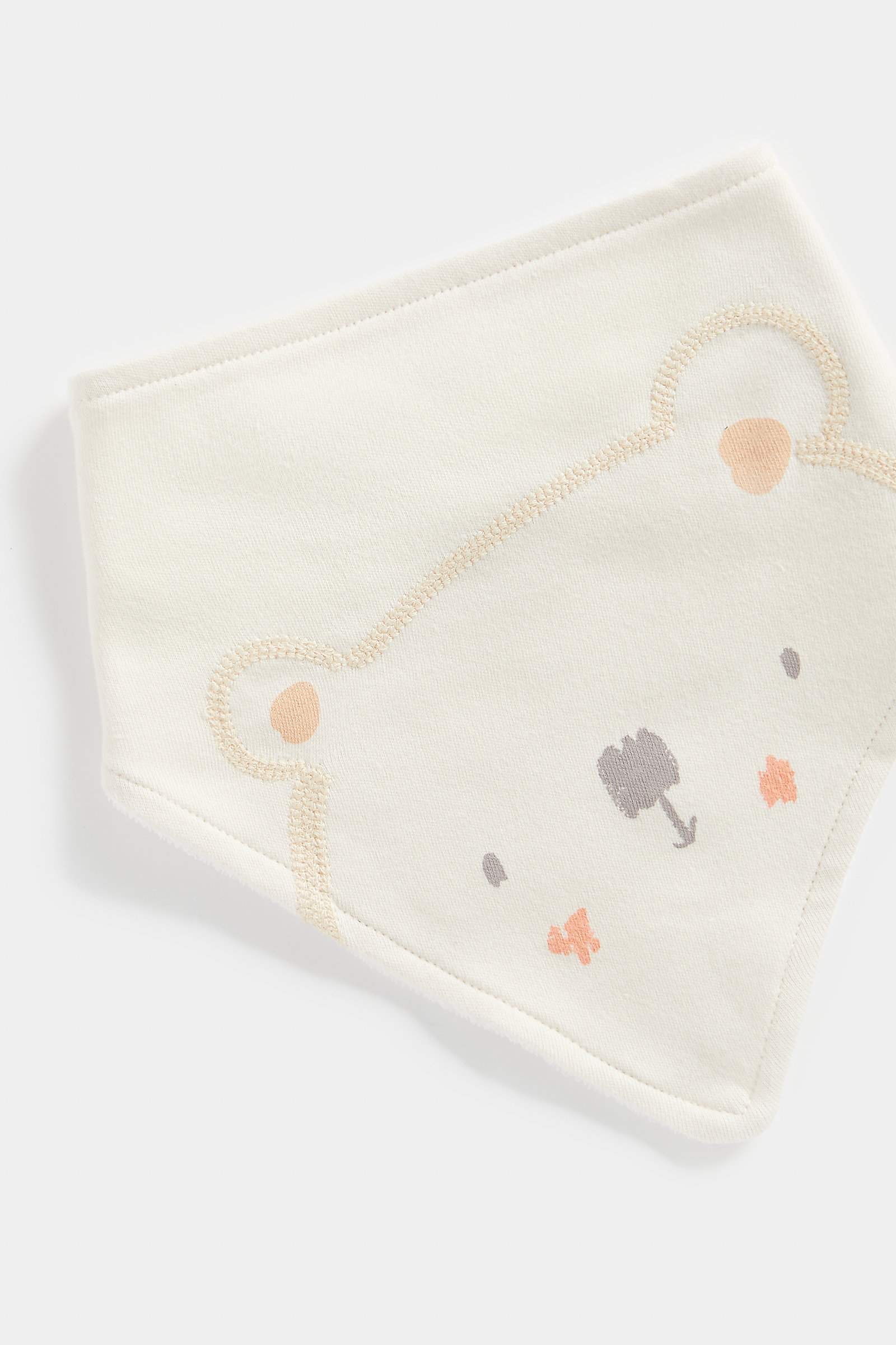 Mothercare Bear & Mouse Unisex Bibs -Pack Of 3 -Beige